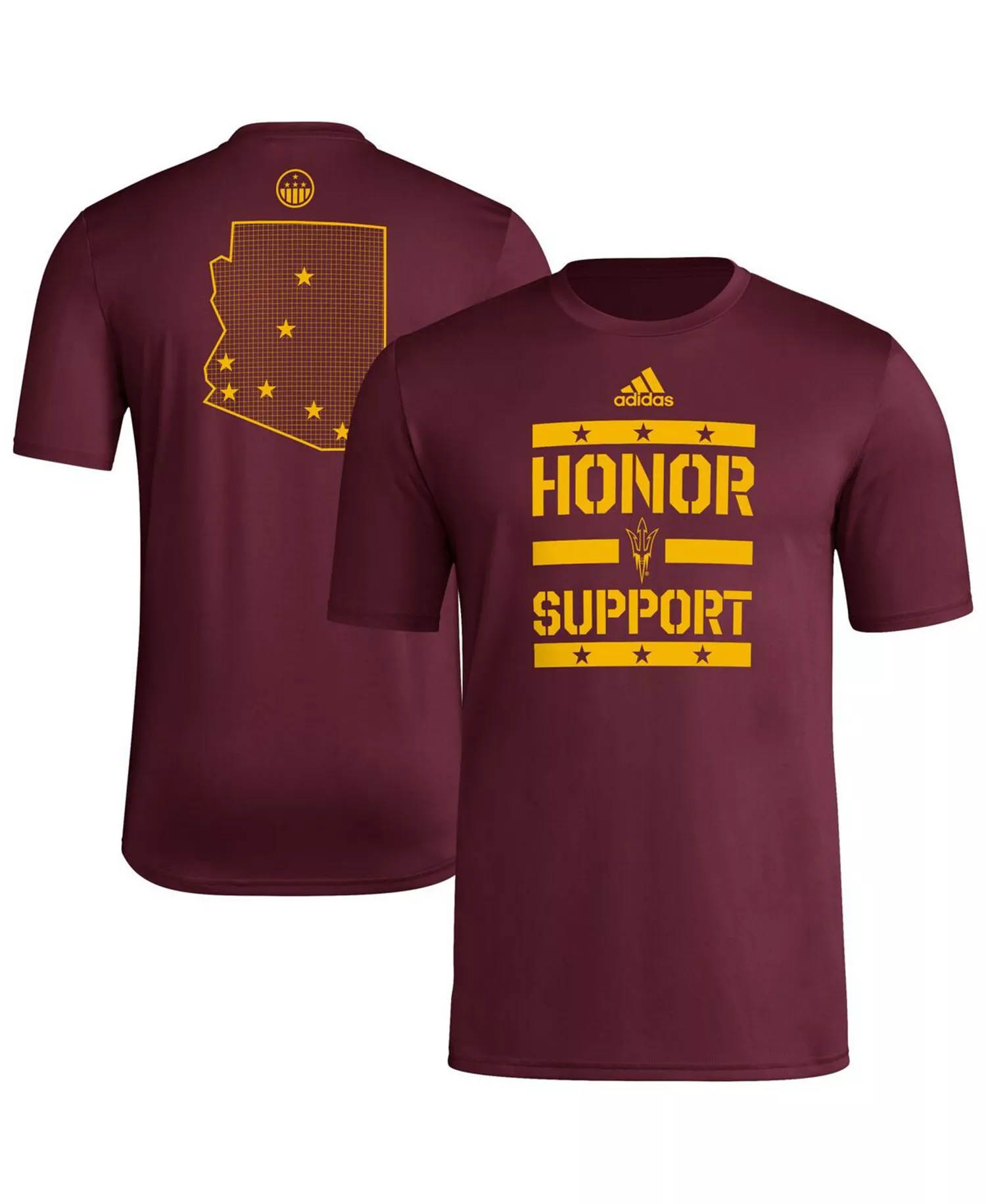 Men's Maroon Arizona State Sun Devils Honor Support Pre-Game T-Shirt - Maroon - L