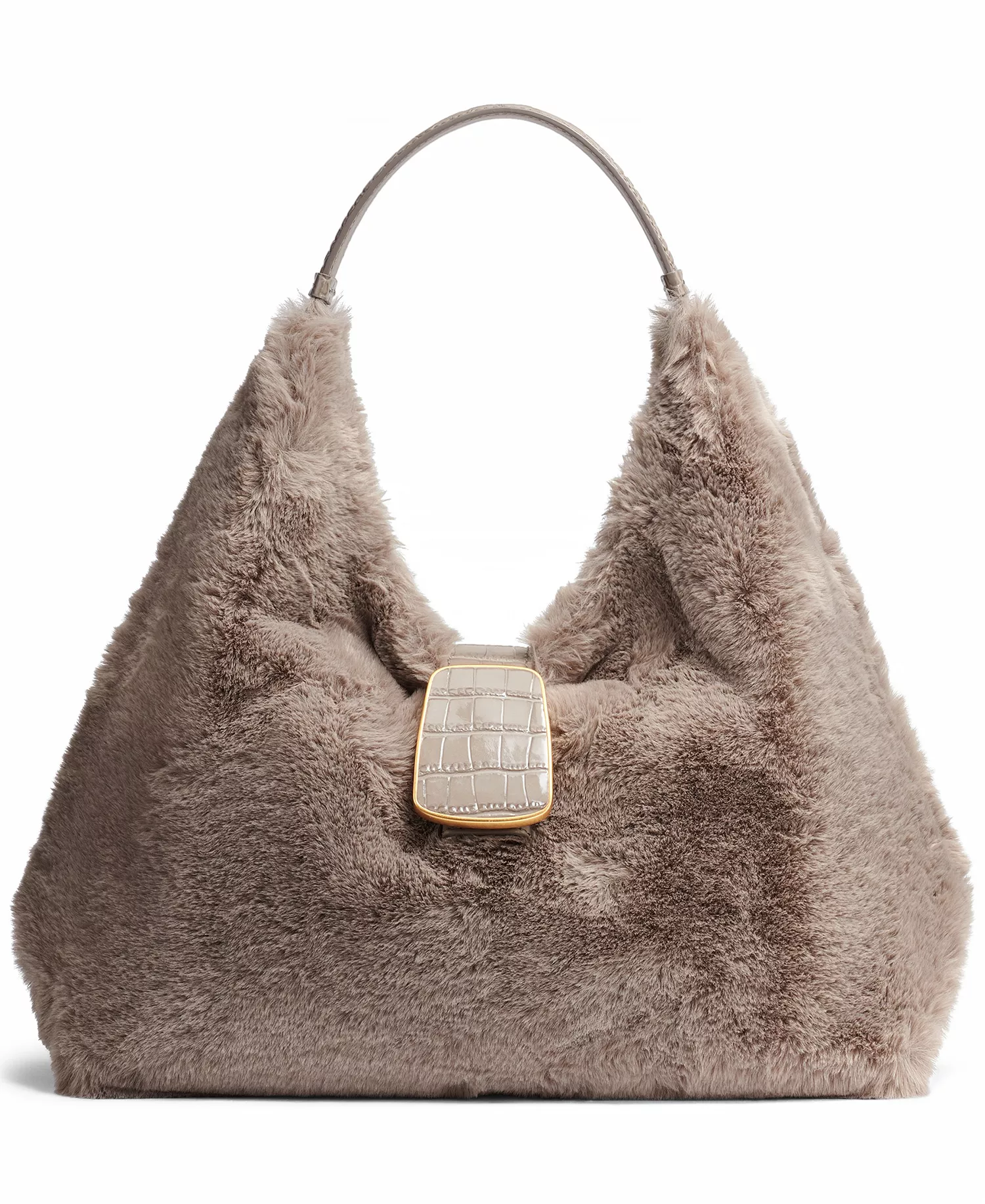Percale Faux Fur Mini Shoulder Bag - Cloud (Gray) - NO SIZE