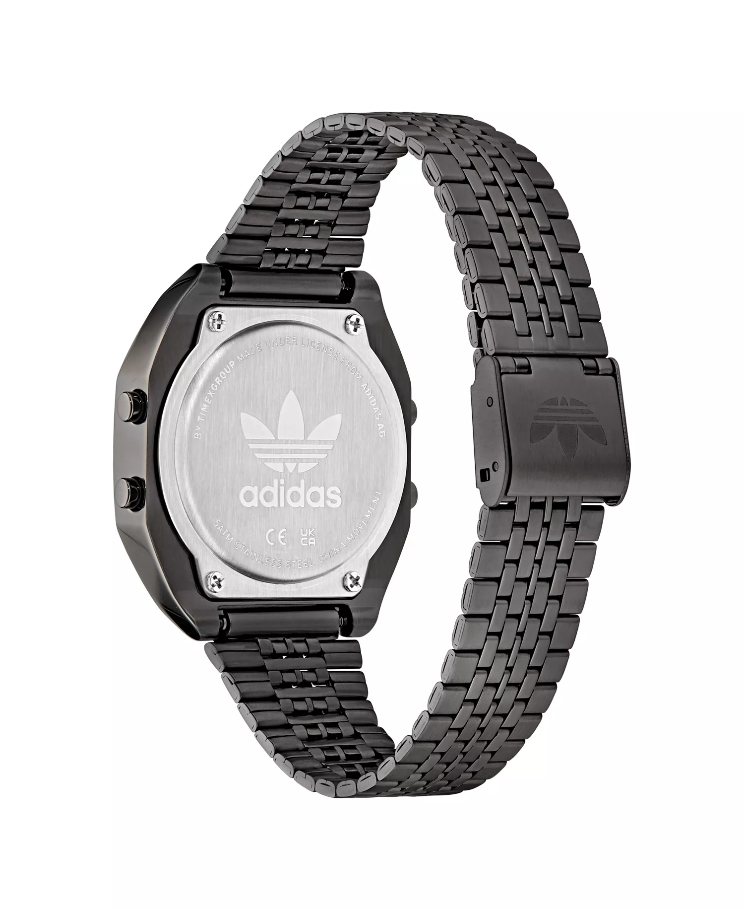 Unisex Digital Black Stainless Steel Watch, 36mm - Black - No Size