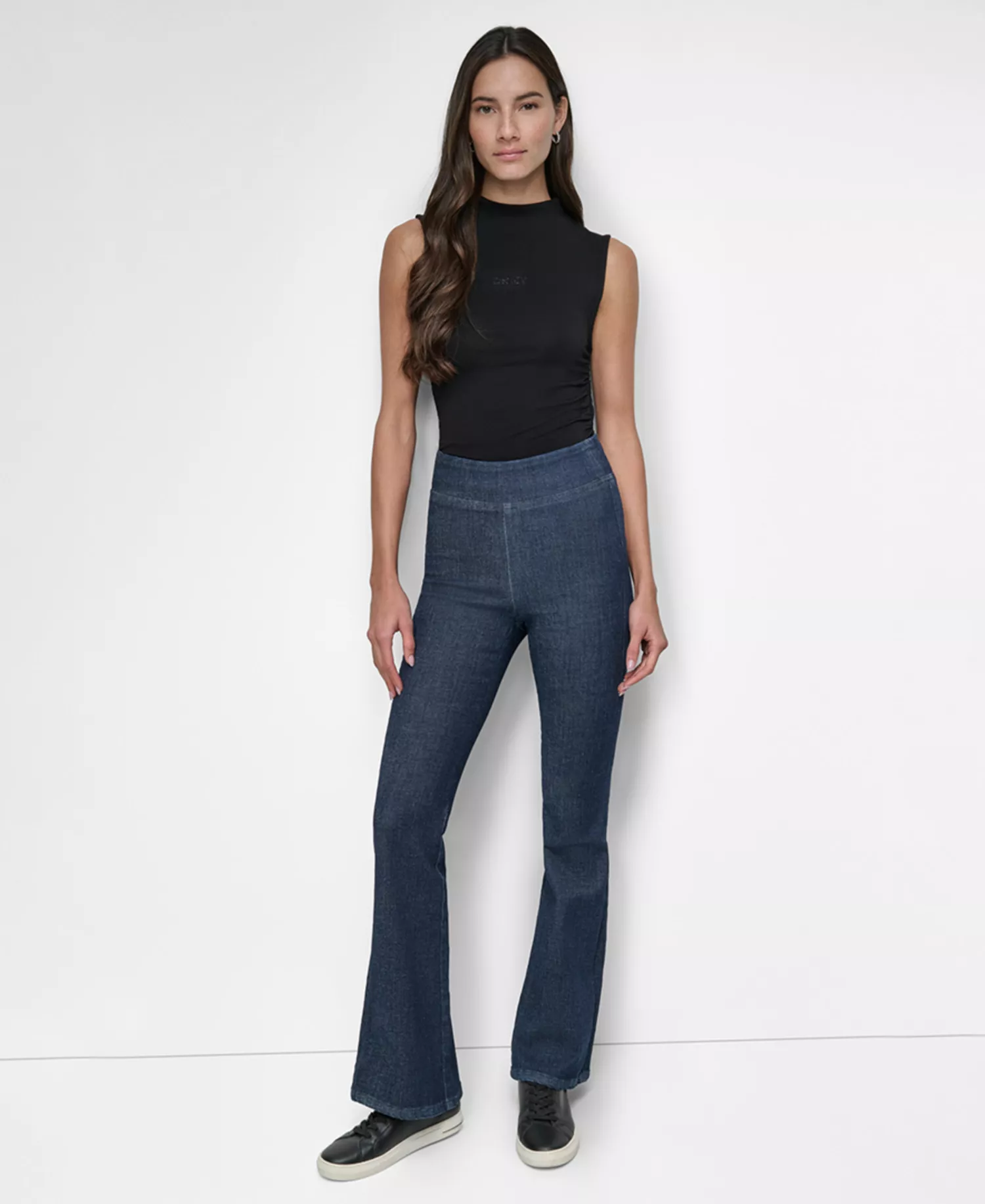 Petite High-Rise Flared-Leg Pull-On Jeans - Bond Street - PL