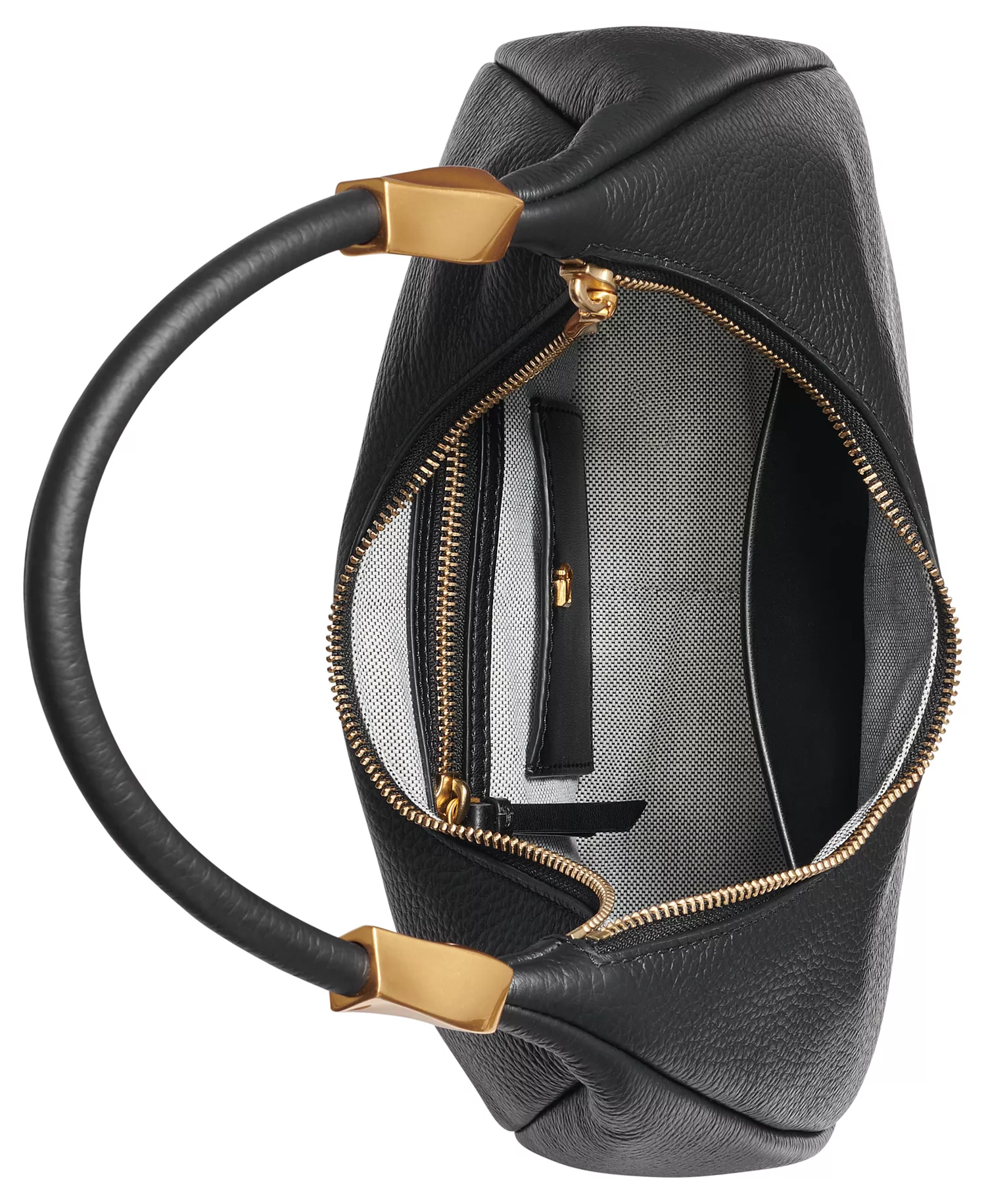 Quogue Leather Small Hobo Shoulder - Black/Gold - NO SIZE