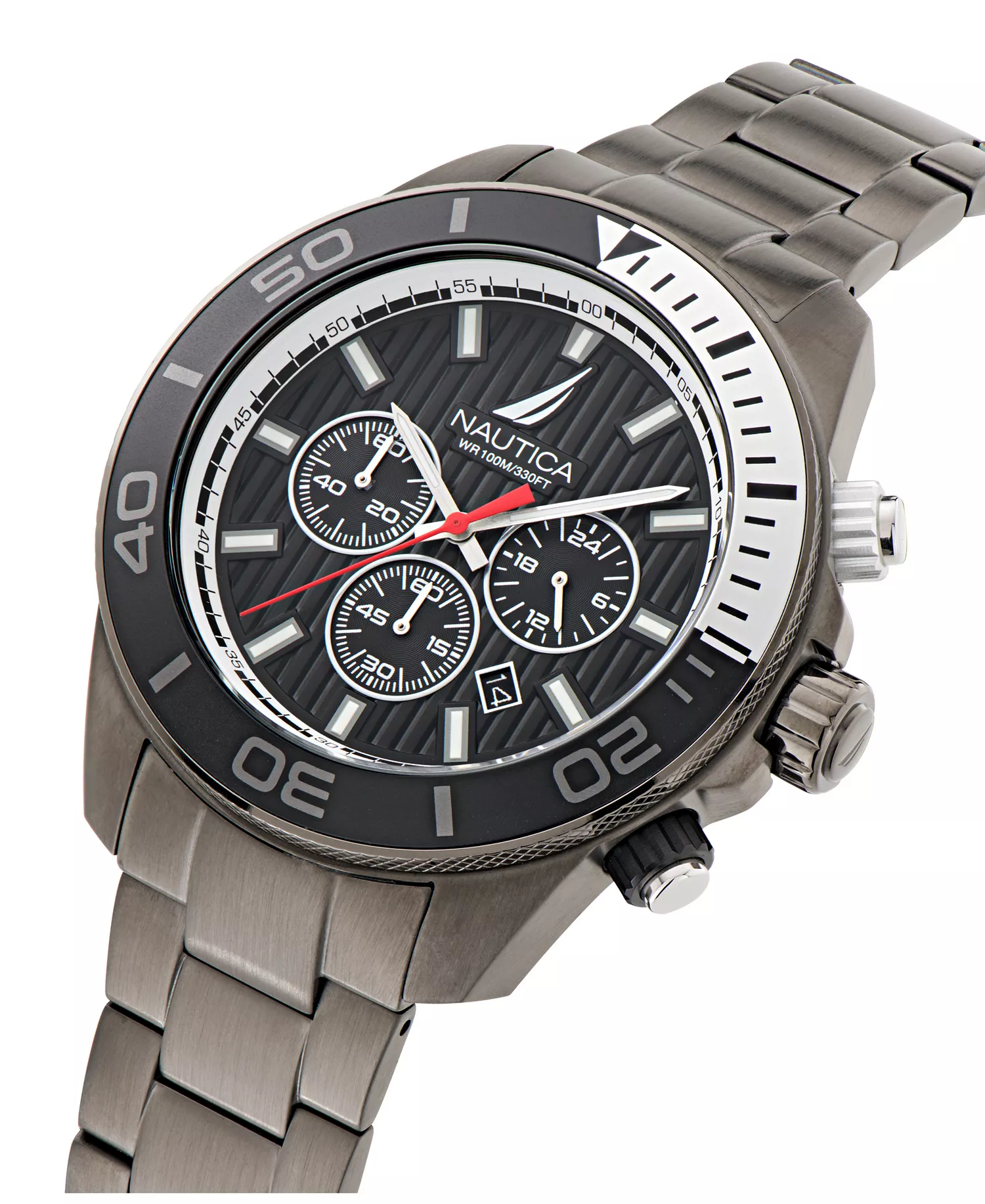 Men's Chronograph Silver-Tone Stainless Steel Watch, 48mm - Silver-Tone - NO SIZE