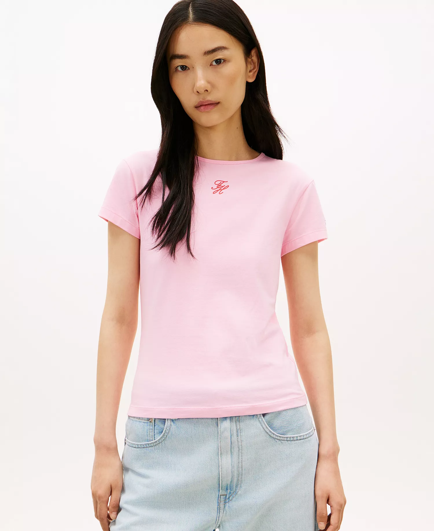 Women's TH Script Slim-Fit T-Shirt - Classic Pink - L