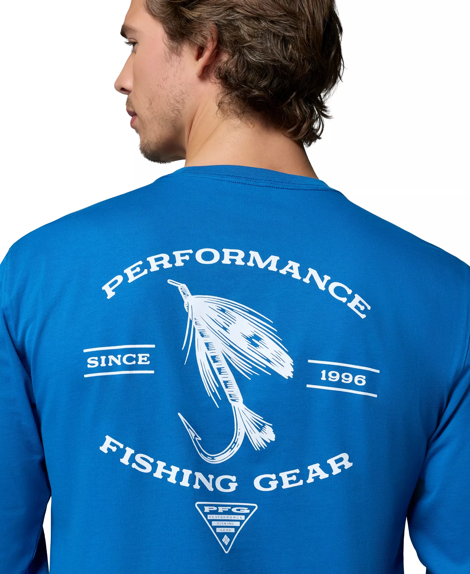 Men's PFG Ahab Graphic Long-Sleeve T-Shirt - Vivid Blue - L