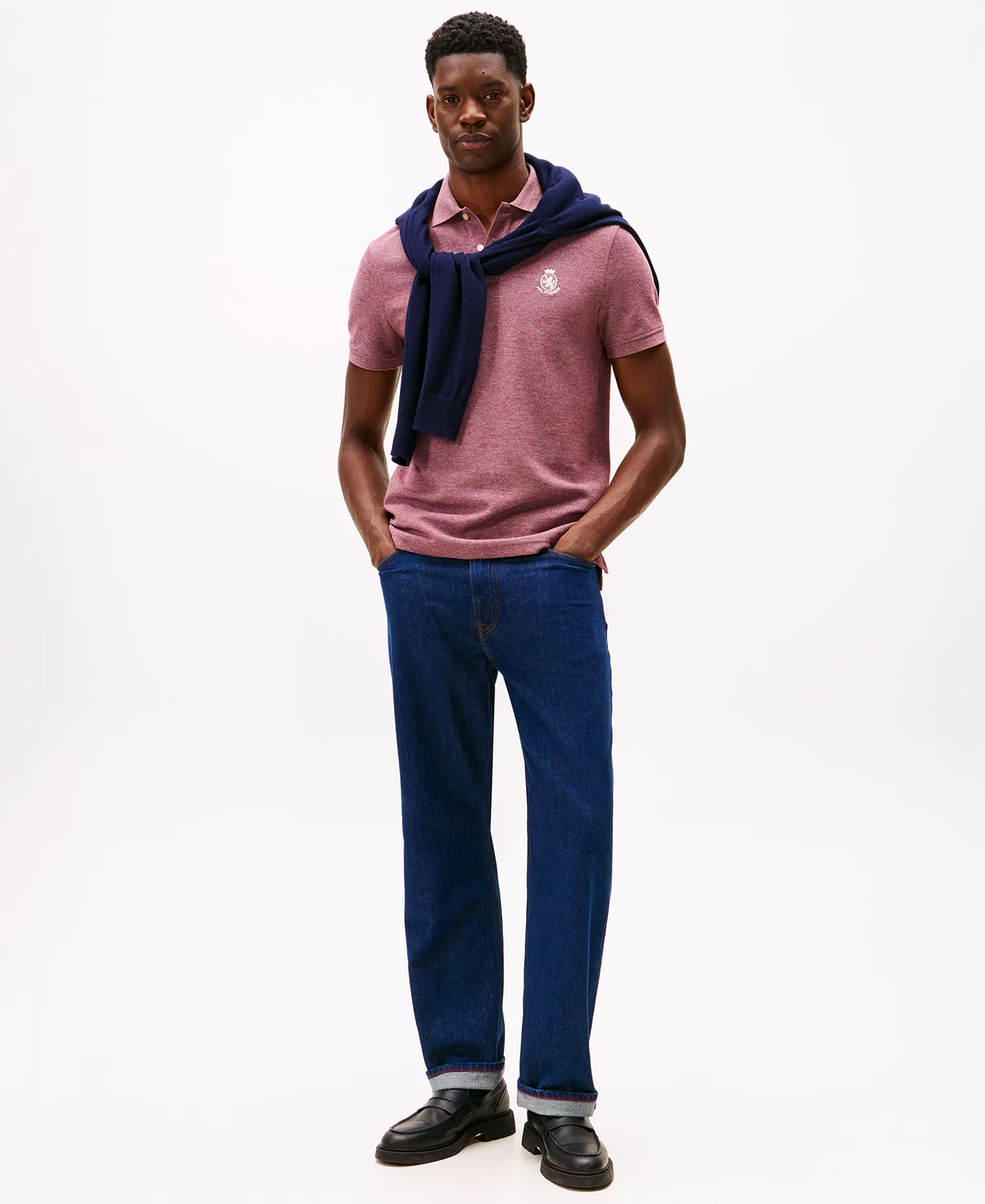 Men's Heathered Crest Regular Fit Polo Shirt - Deep Burgundy Heather - L