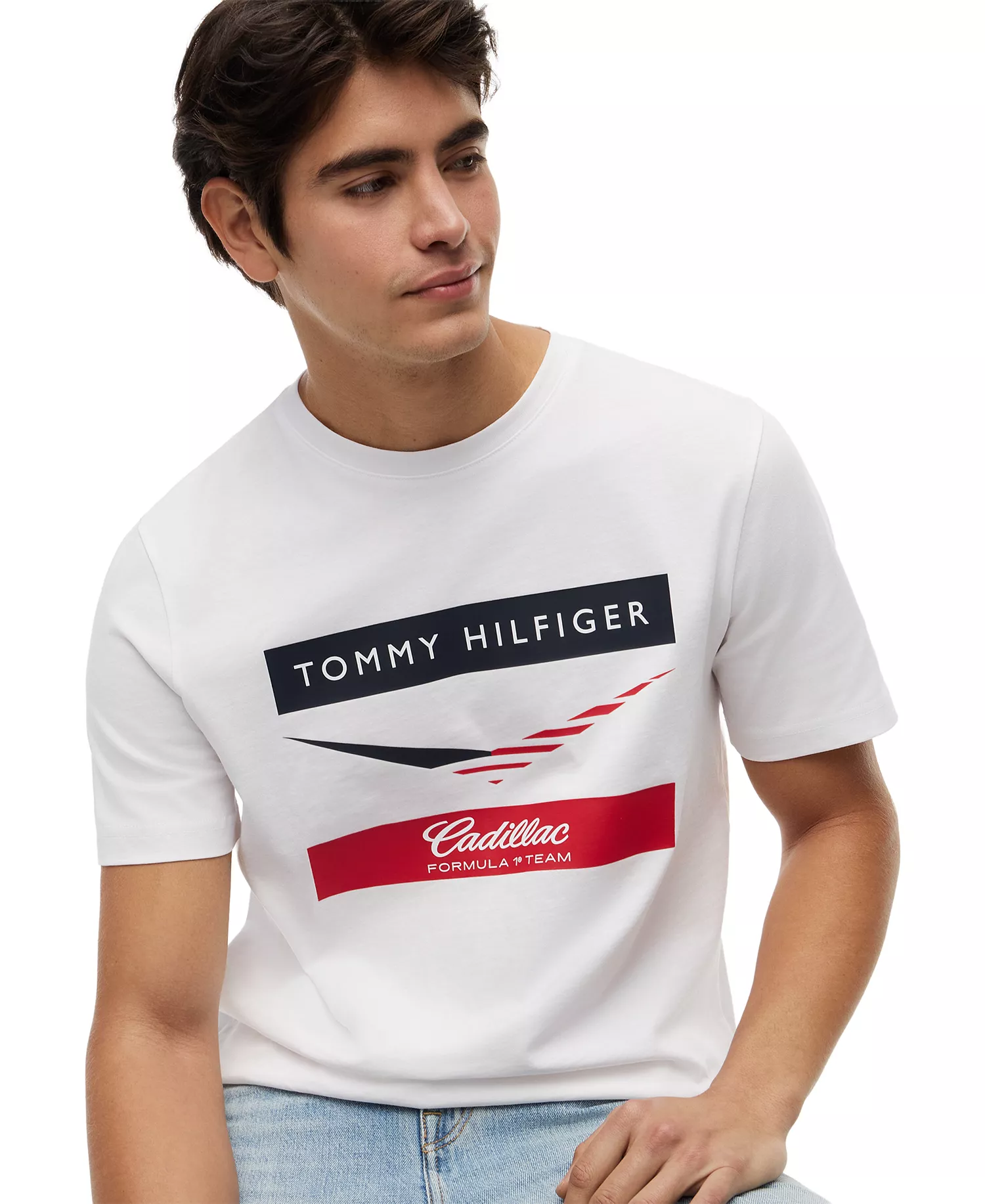 x Cadillac F1® Men's Chevron Logo Short-Sleeve T-Shirt - White - L
