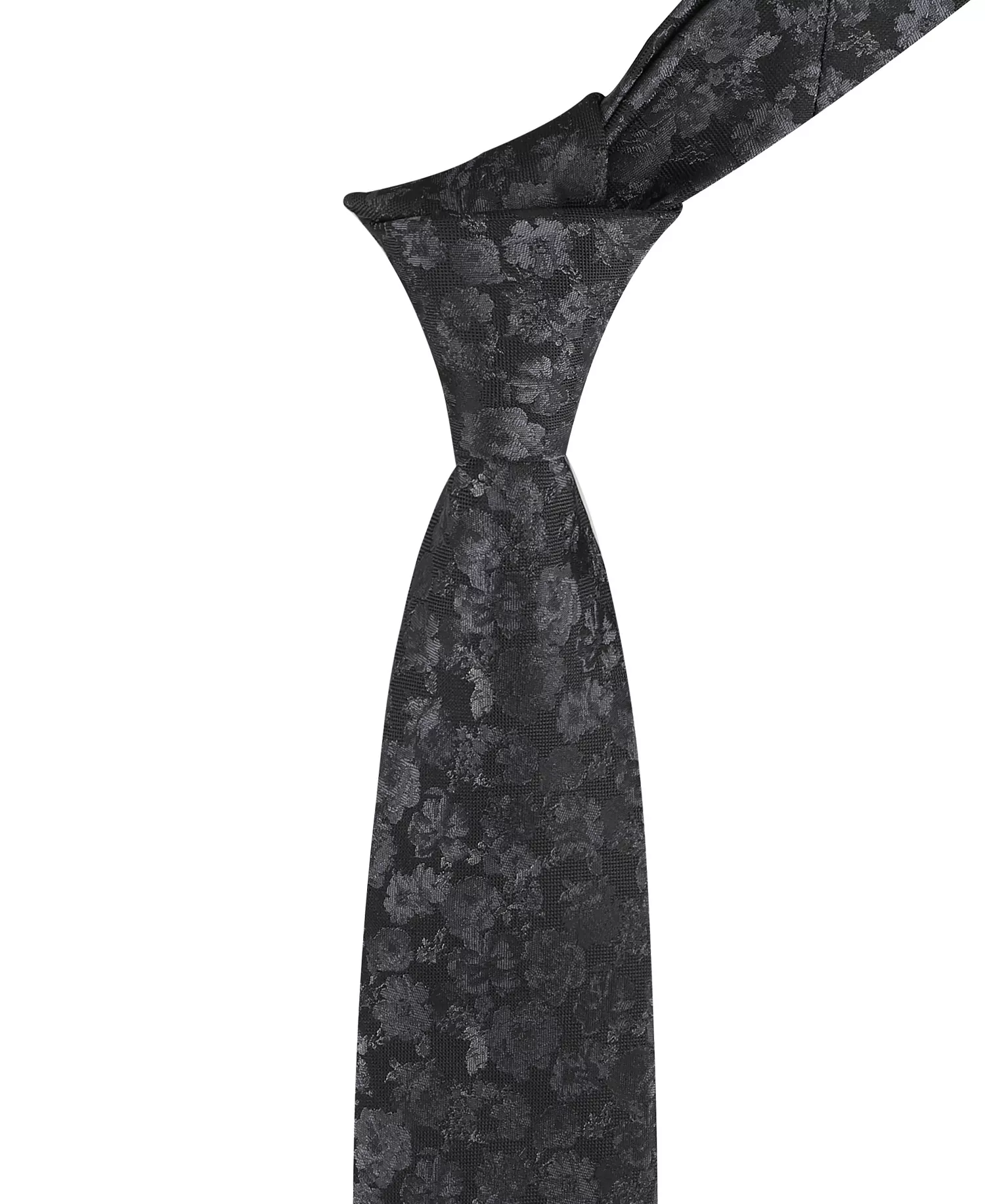 Men's Eloise Floral Print Tie - Black - ONE SIZE