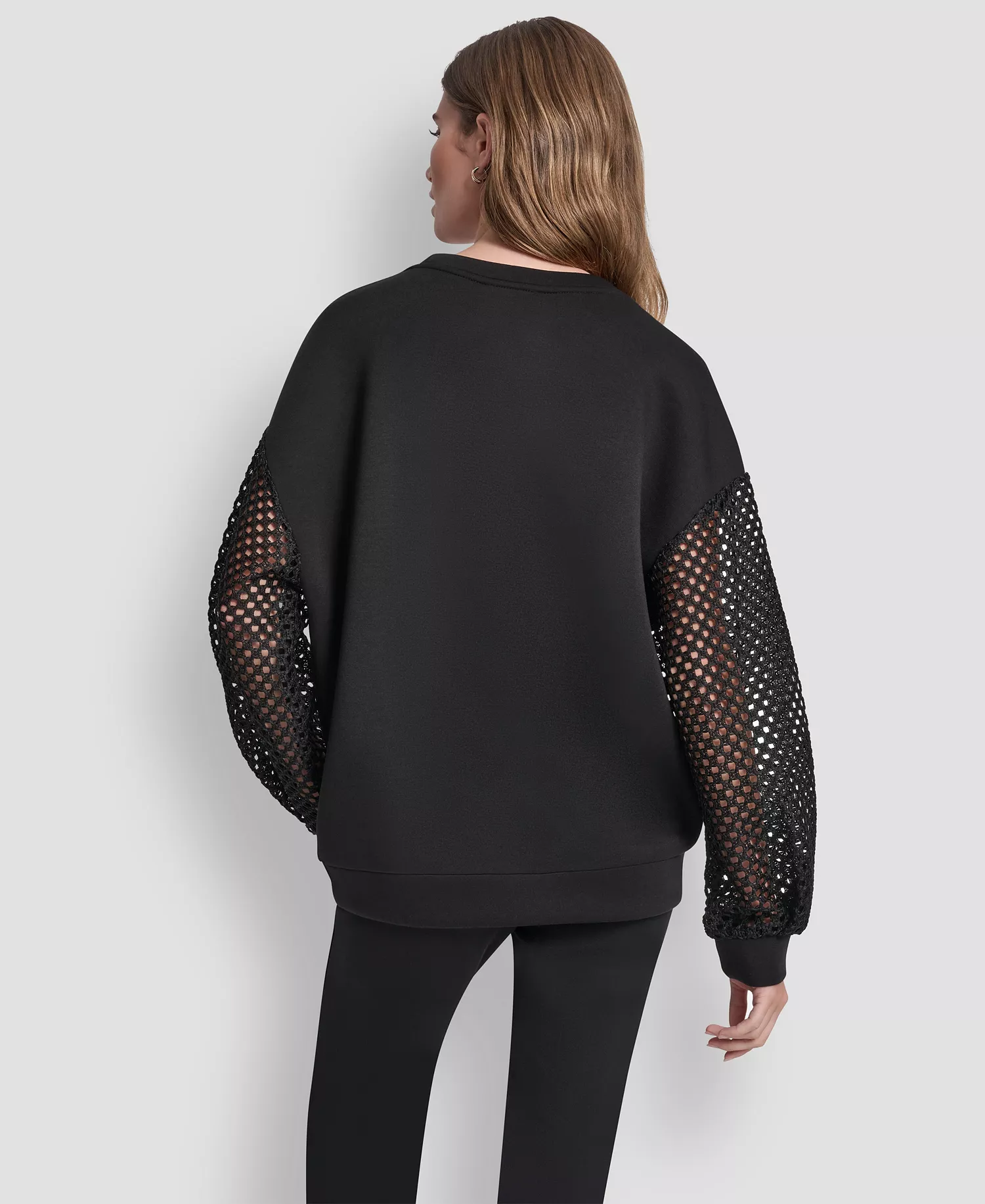 Women's Fauchet Long-Sleeve Crewneck Pull-On Sweatshirt - Black - L