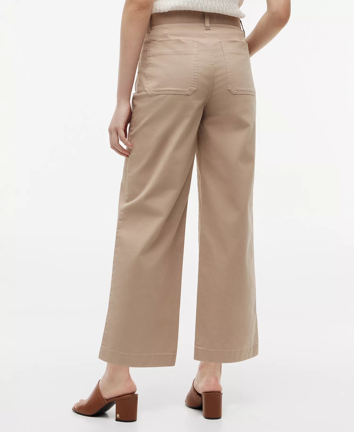 Women's Twill Patch Pocket Chinos Pants - Beige - 10