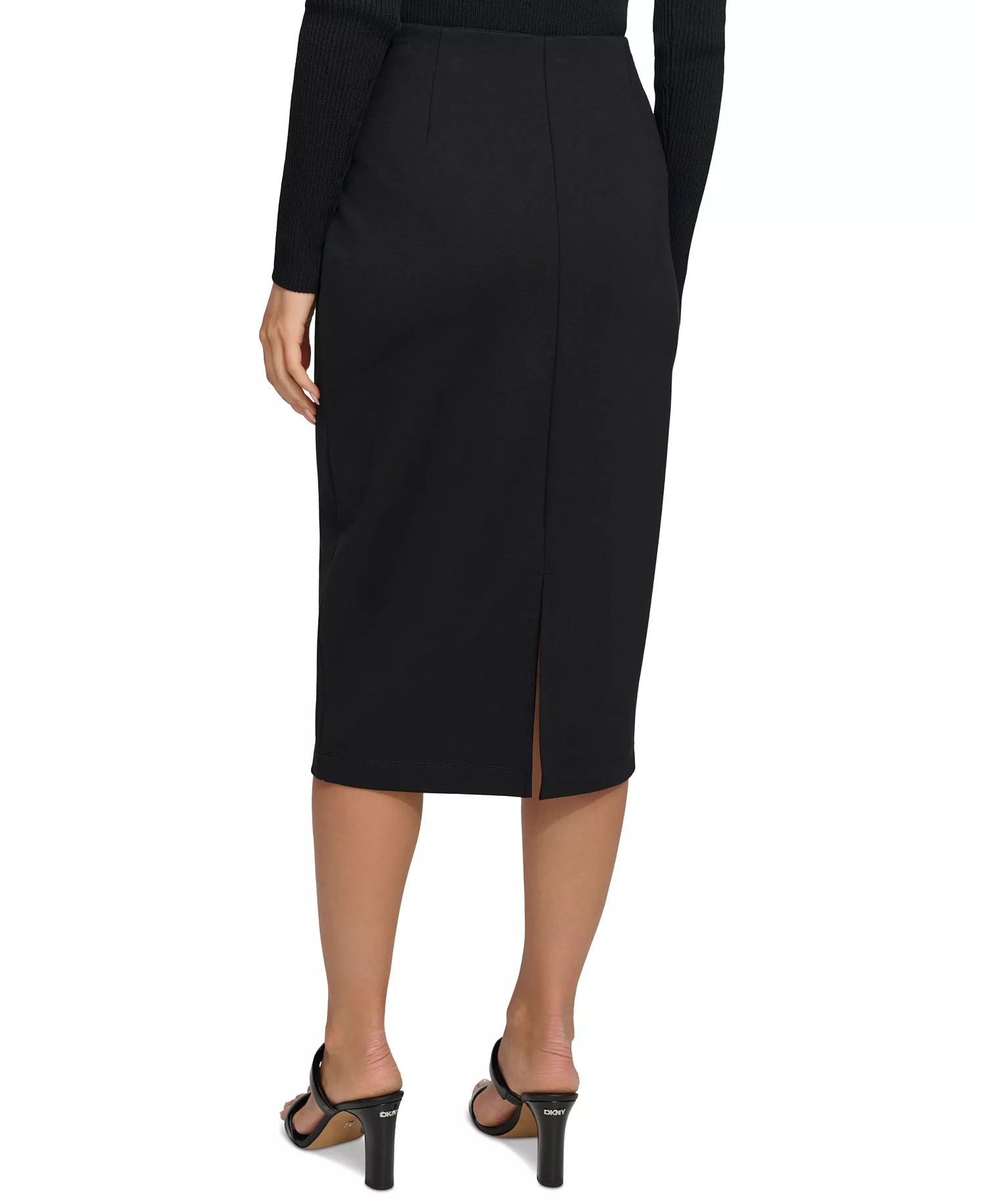 Pull-On Pencil Skirt - Black - L