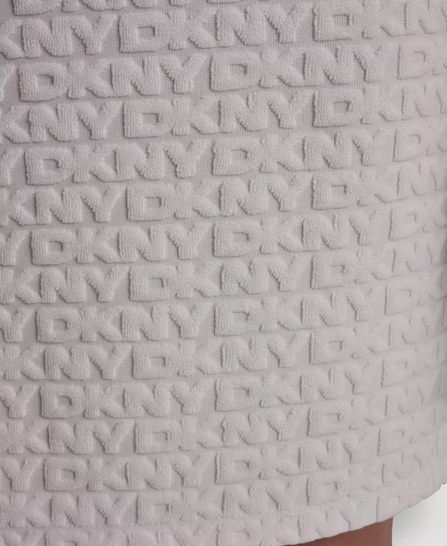 Women's Logo Jacquard Split Neck Collared Mini Polo Dress - Ivory - L