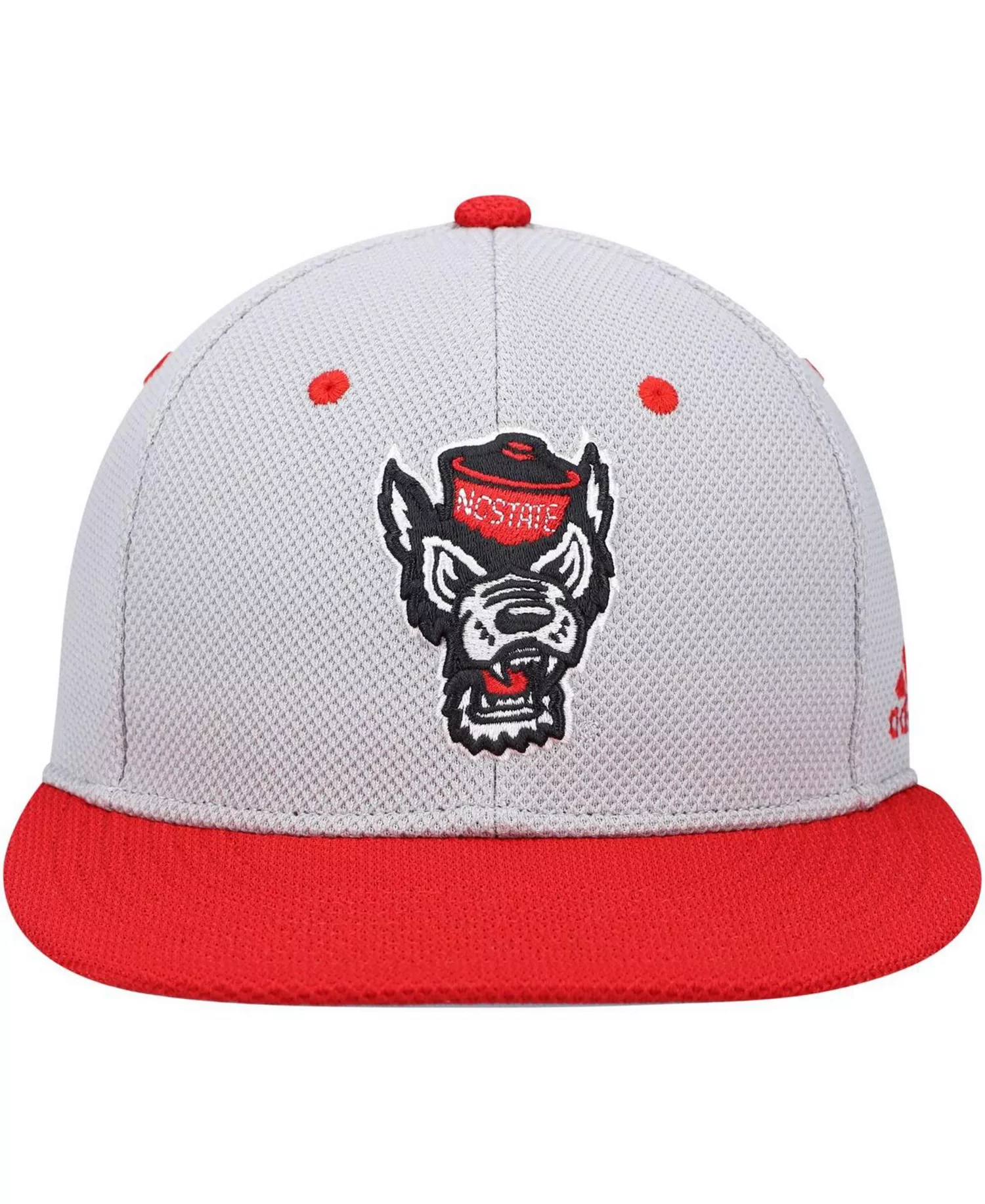 Men's Gray and Red NC State Wolfpack On-Field Baseball Fitted Hat - Gray, Red - 8