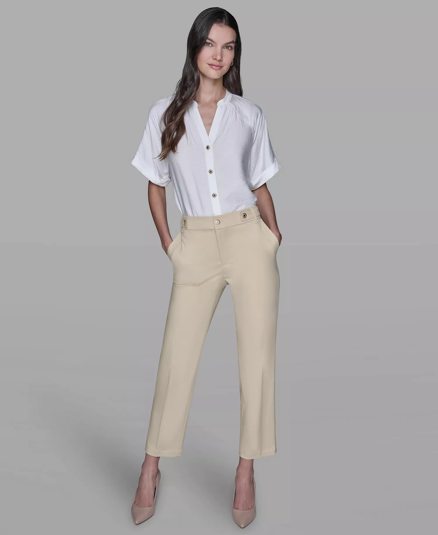 Women's Straight Ankle Pants - Desert Sand Multi - 10