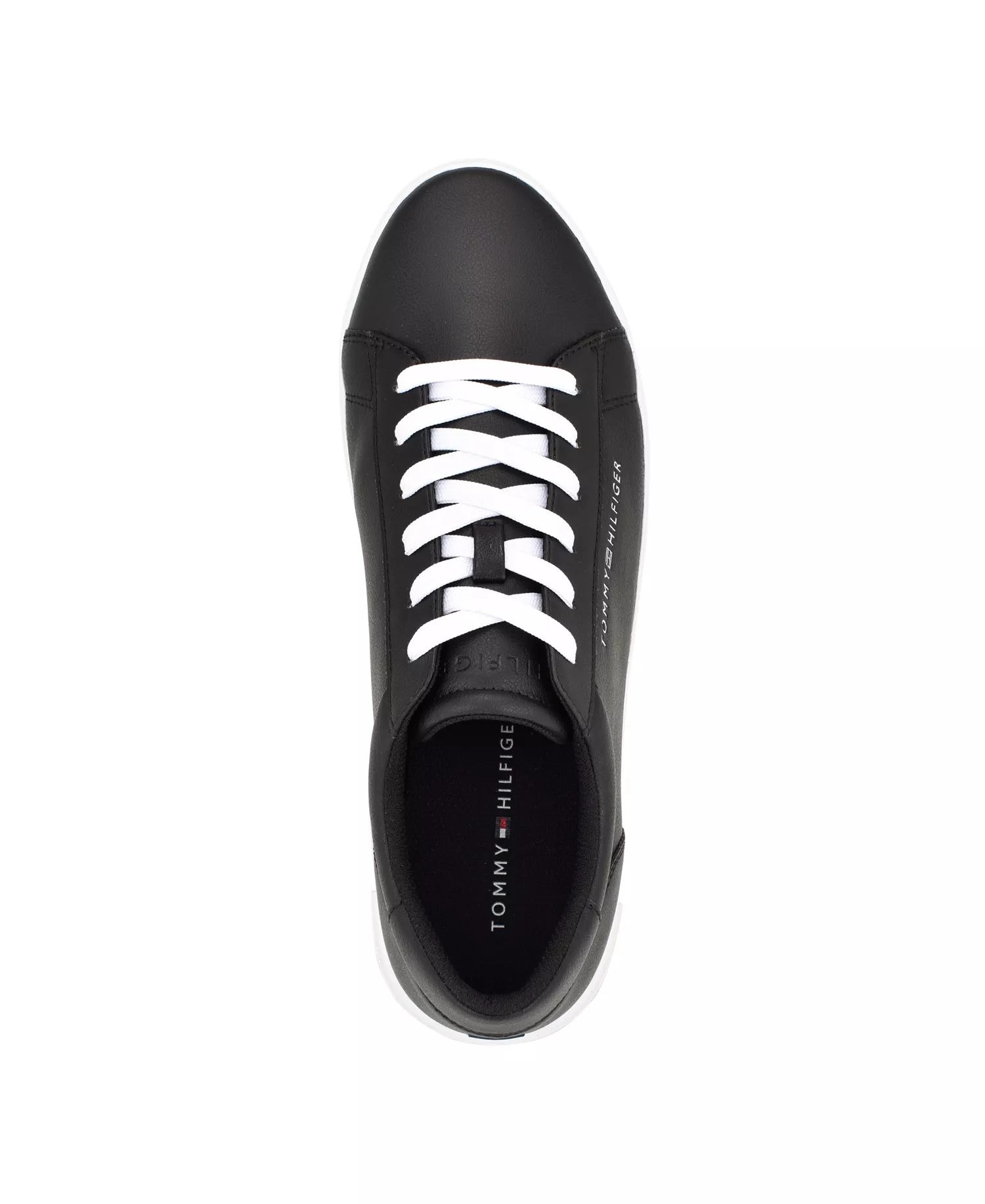 Men's Ribby Lace Up Fashion Sneakers - Black, White - 10.5M