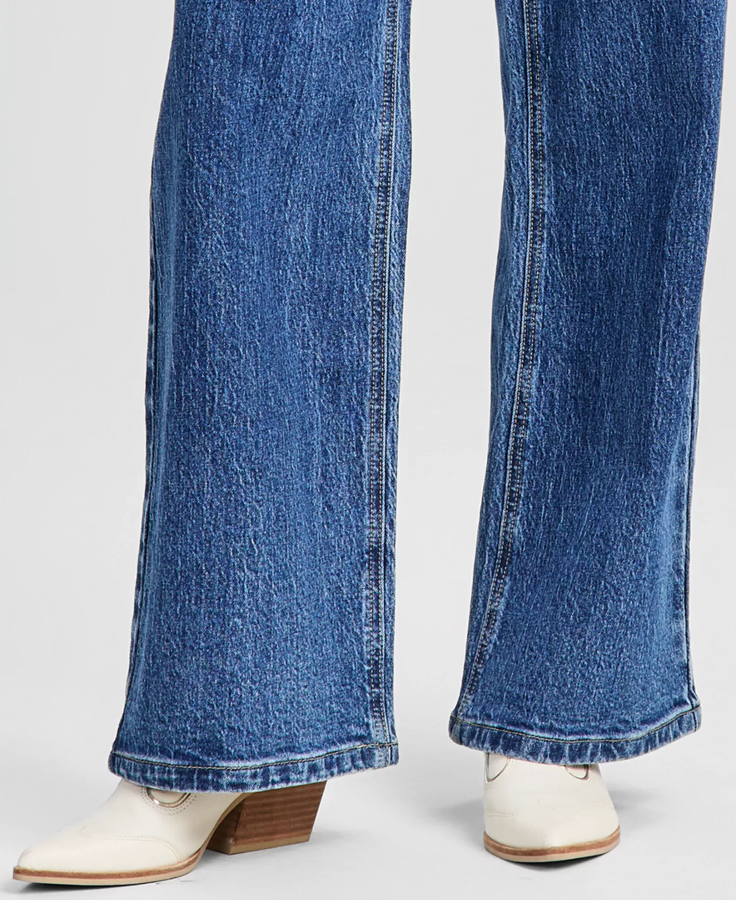 Women's Rhinestone Embellished Wide Leg Jeans, Macy's Exclusive - Medium Wash - 0