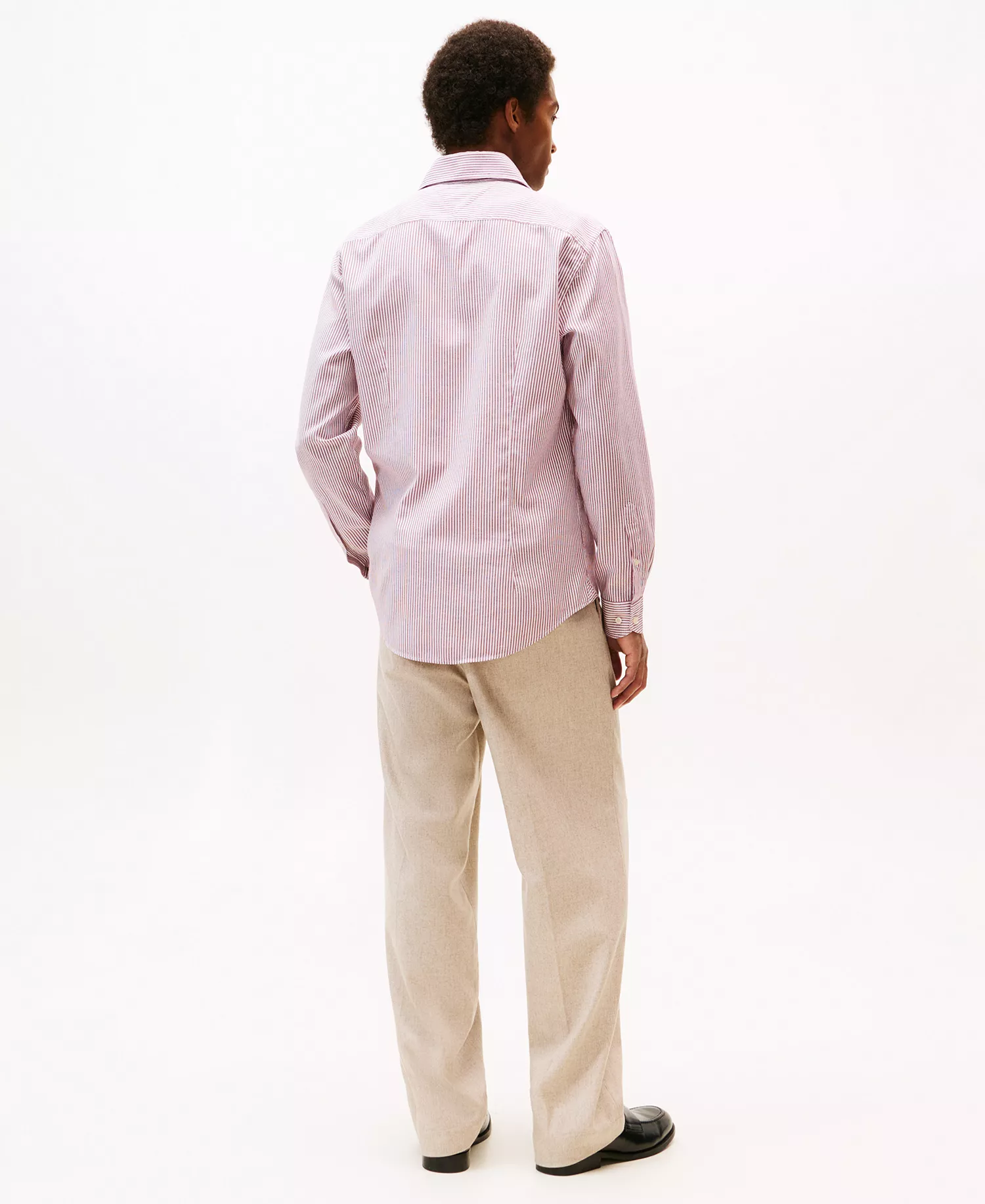 Men's Royal Oxford Ithaca Long Sleeve Button Up Shirt - Deep Rouge/white - L