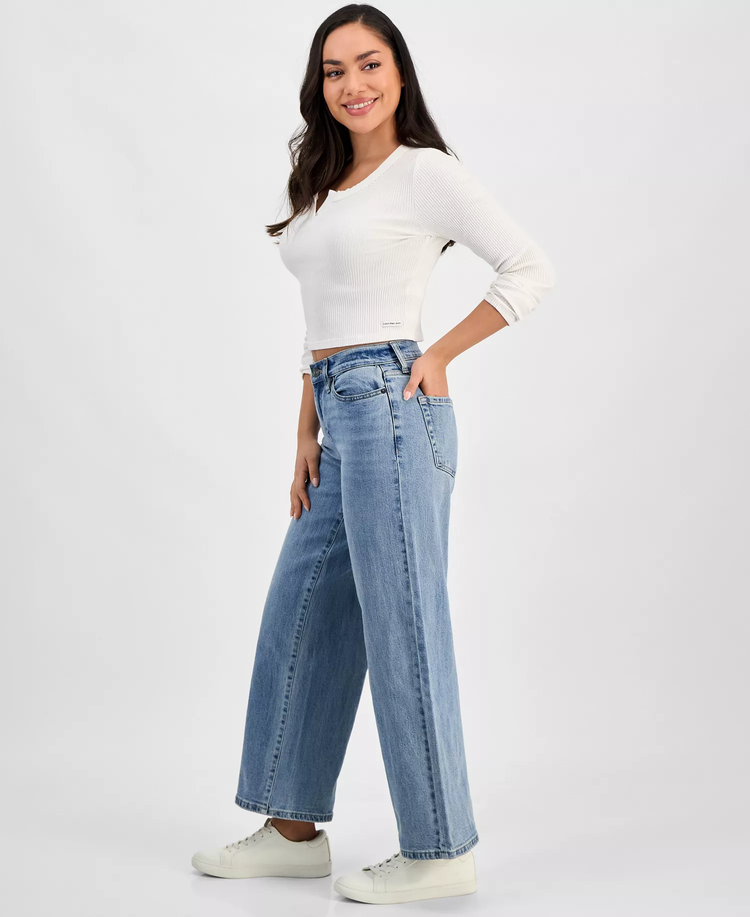 Petite Claremont Modern High-Rise Wide-Leg Jeans - Bryant - 25P