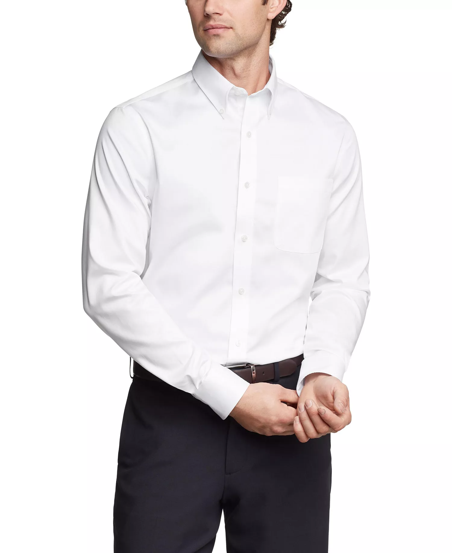 Men's TH Flex Regular Fit Wrinkle Resistant Stretch Twill Dress Shirt - White - 14.5 32/33