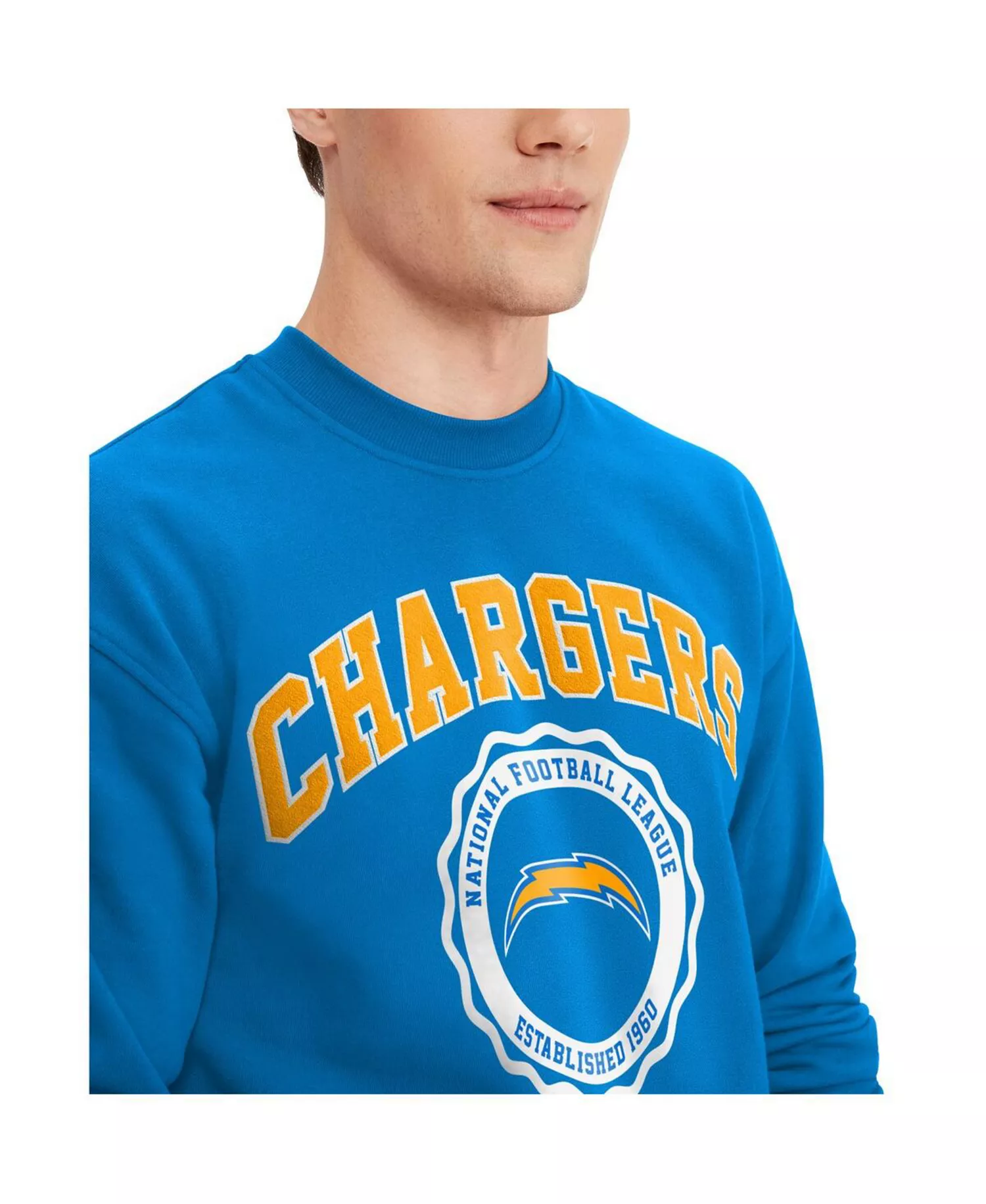 Men's Powder Blue Los Angeles Chargers Ronald Crew Sweatshirt - Powder Blue - 2XL