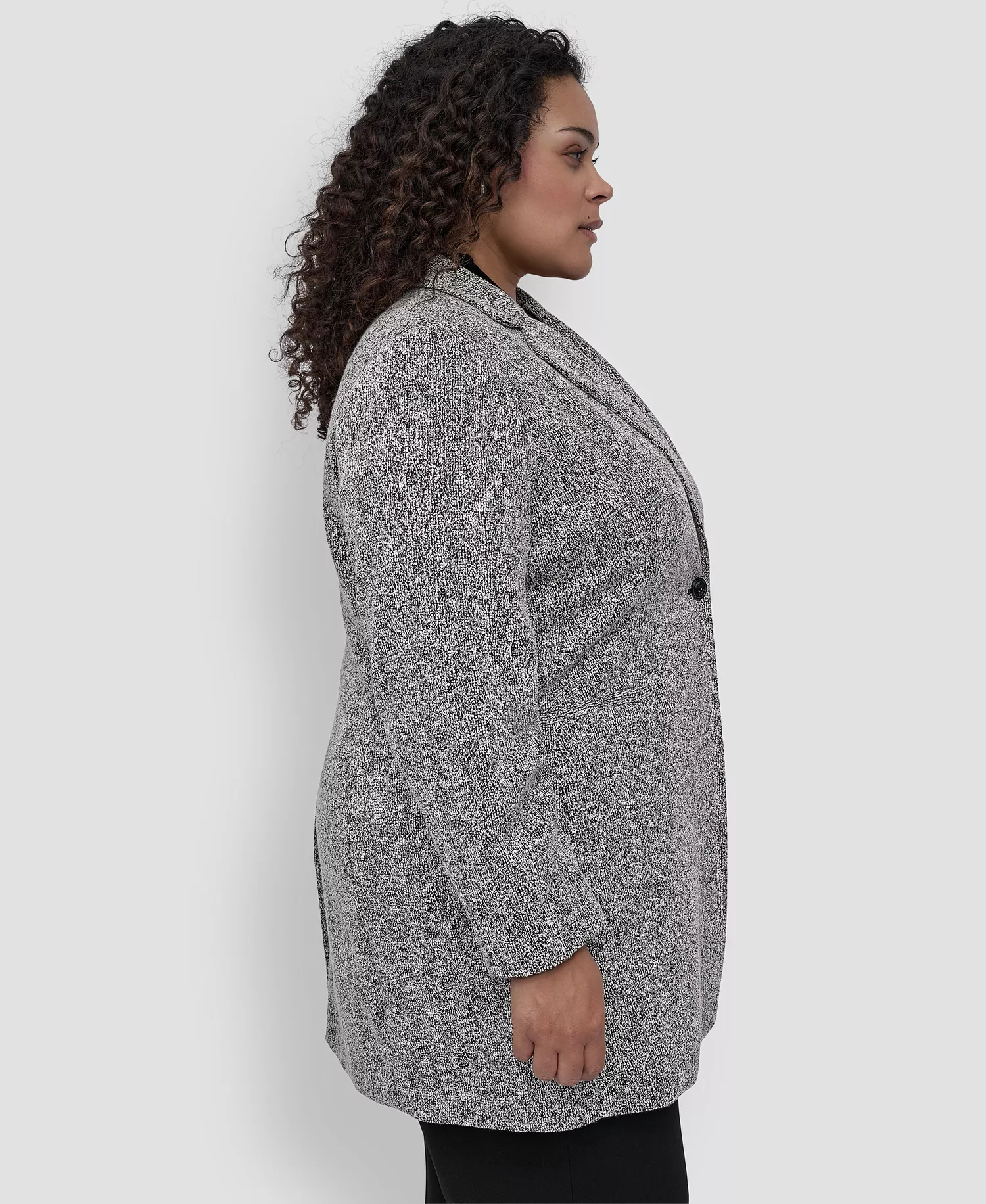 Plus Size Double D Topper Blazer - Black/White - 14W