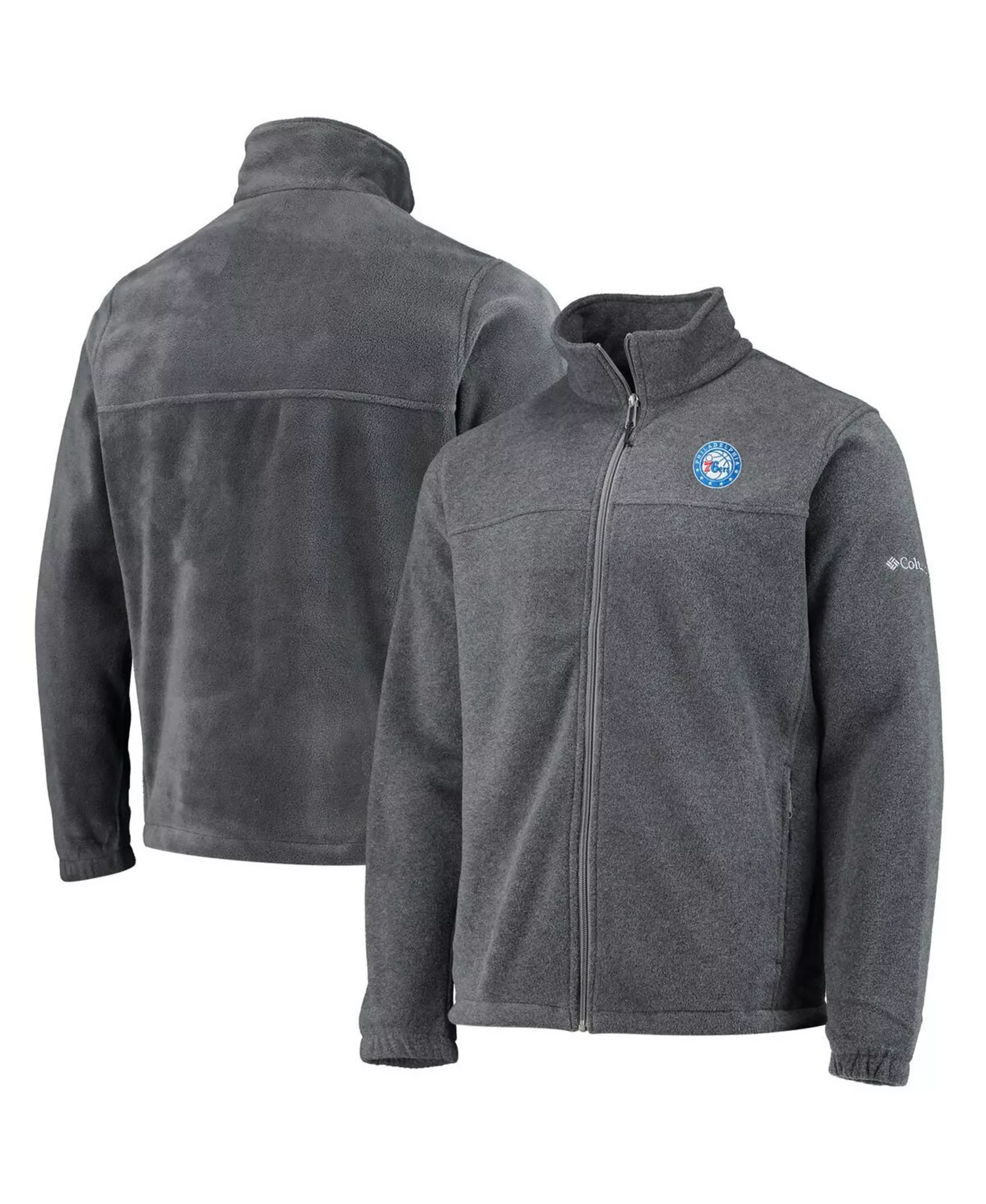 Men's Philadelphia 76ers Heathered Charcoal Flanker Full-Zip Jacket - Heathered Charcoal - Medium