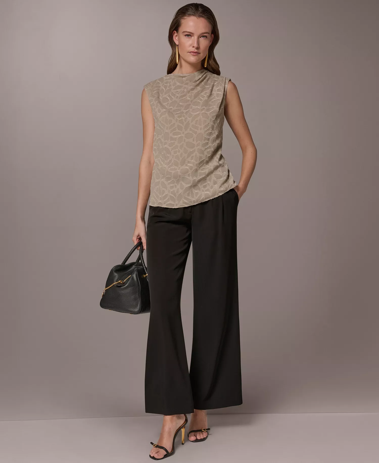 Petite Mock Neck Top - Turin - P/L