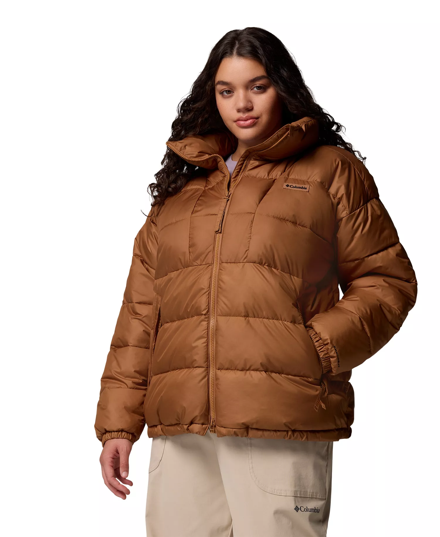 Plus Pike Lake Puffer Jacket - Camel Brown - 2X