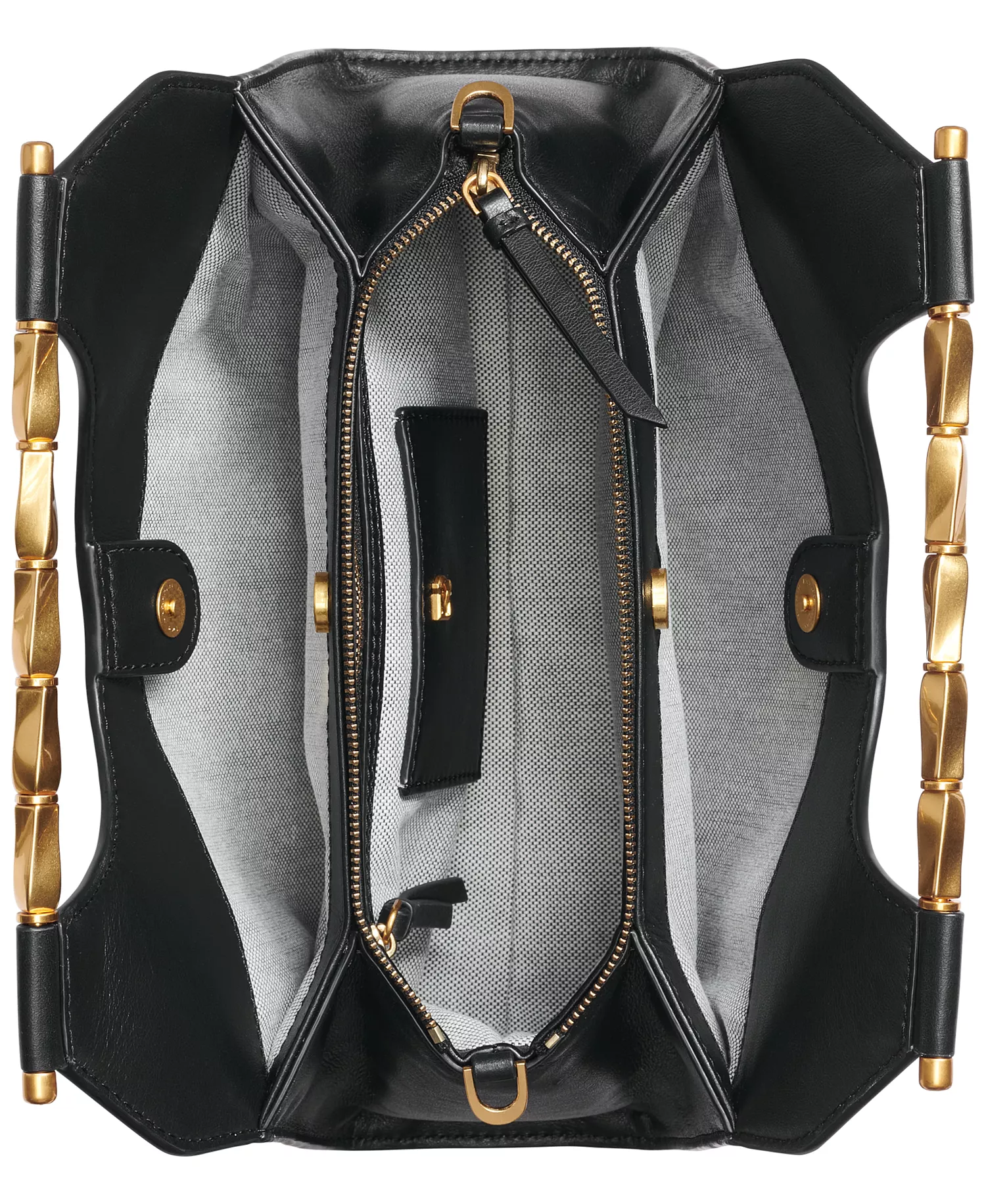 Commack Triple Compartment Clutch  - Black/gold - NO SIZE
