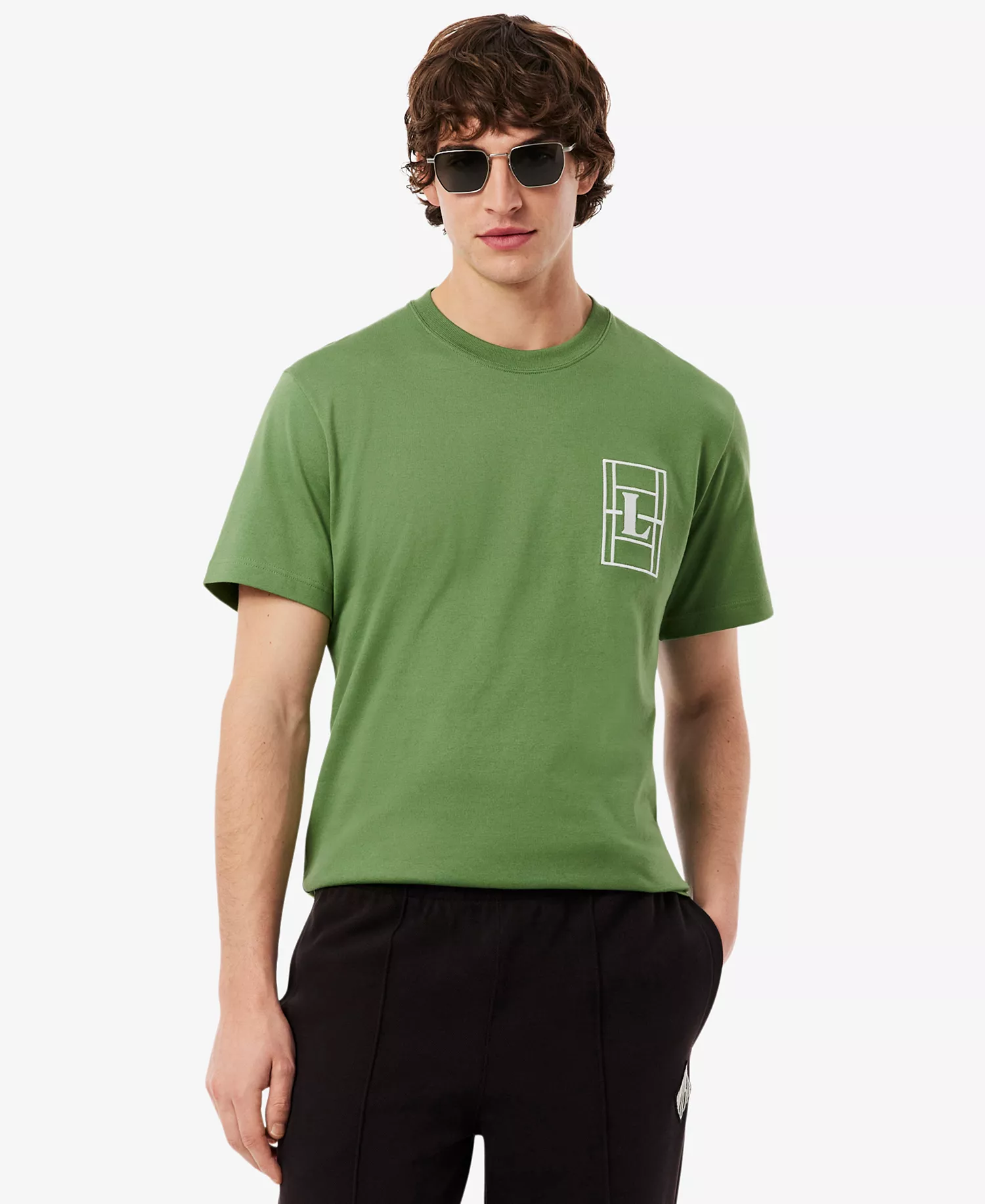 Men's Classic-Fit Embroidered Heavy Jersey T-Shirt - Lambs Lettuce - L