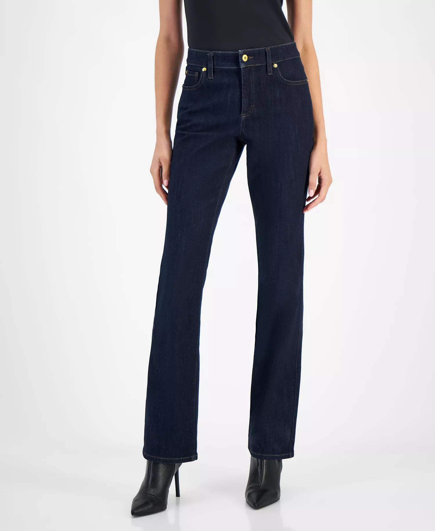 Women's Mid-Rise Bootcut Jeans, Created for Macy's - Dark Indigo - 0