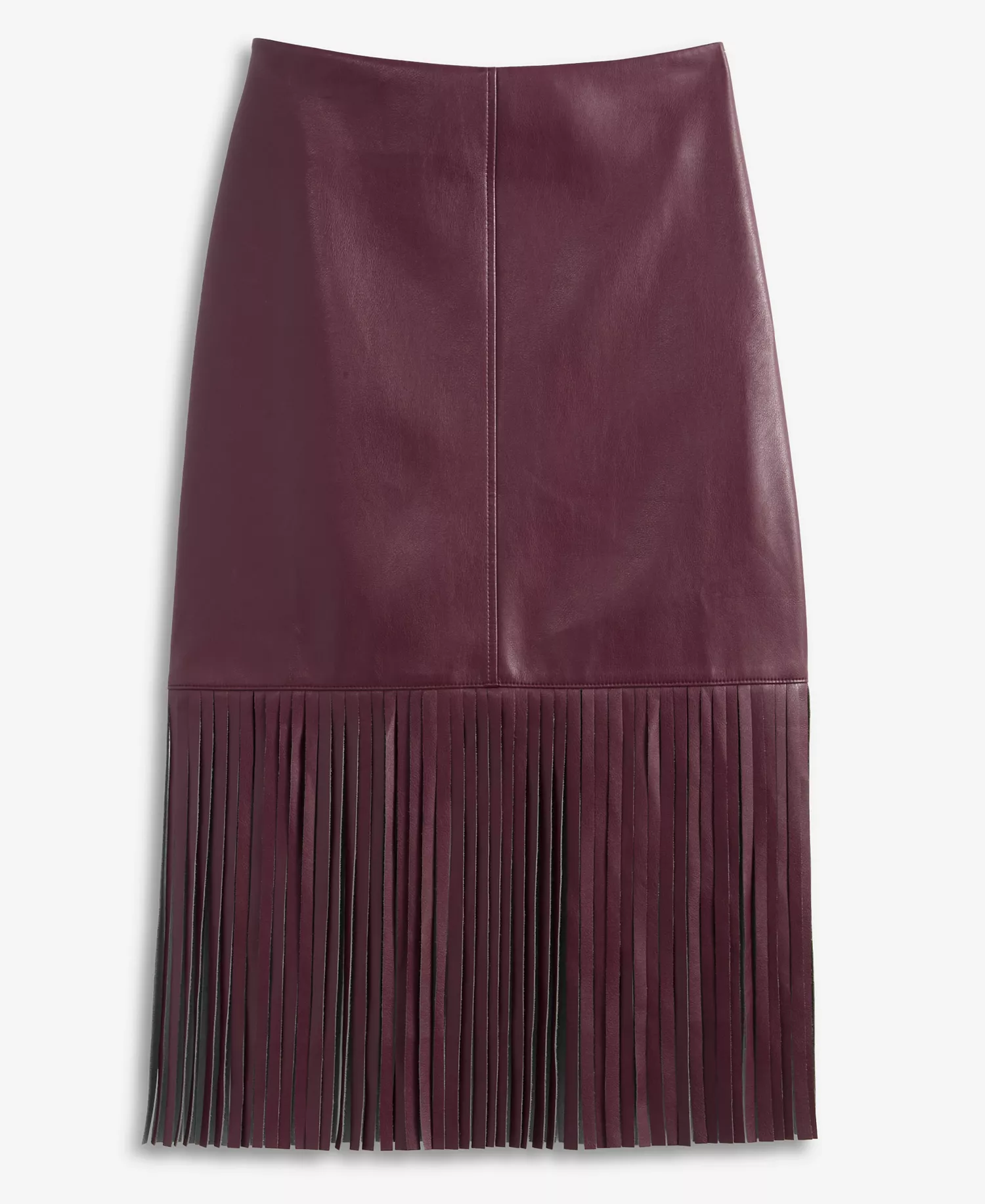 Women's Faux-Leather Fringe-Trim Skirt, Macy's Exclusive  - Port Royale - 0