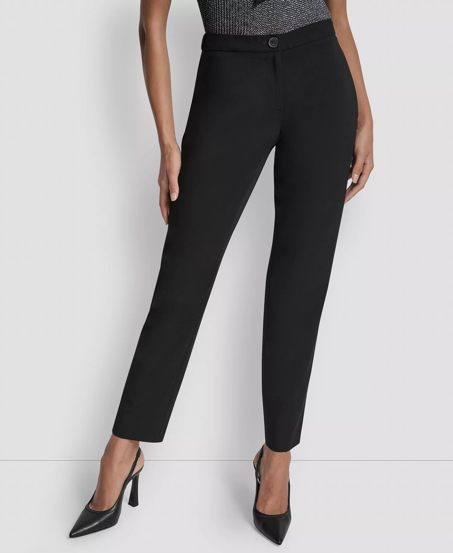 Women's Slim Ankle Trousers   - Black - 10
