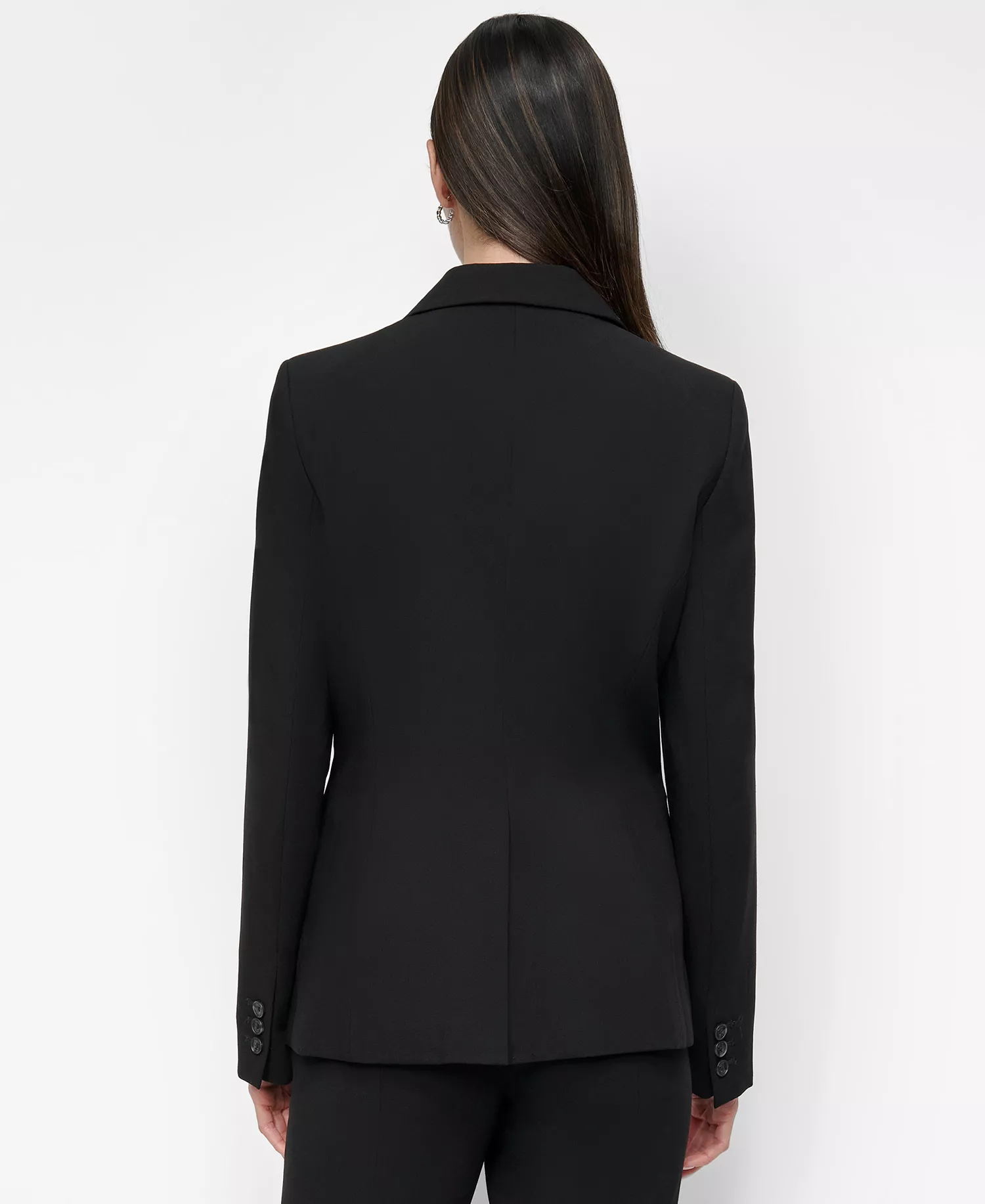 Women’s Notch-Collar One-Button Long Sleeve Blazer Blazer - Black - 10