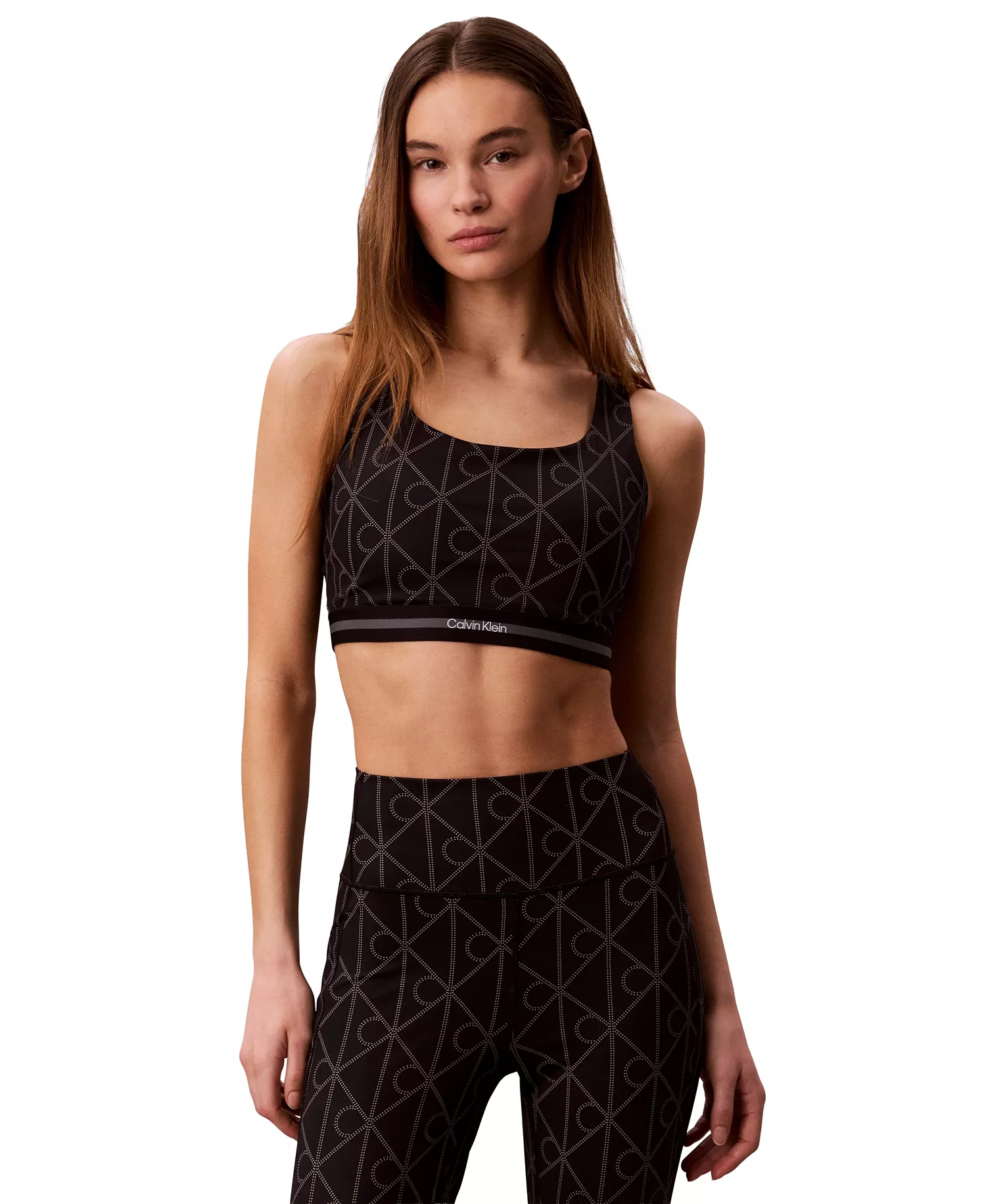 Women's Icon Sport Medium Support Printed Bra - Black/dotted Emb - 2XL