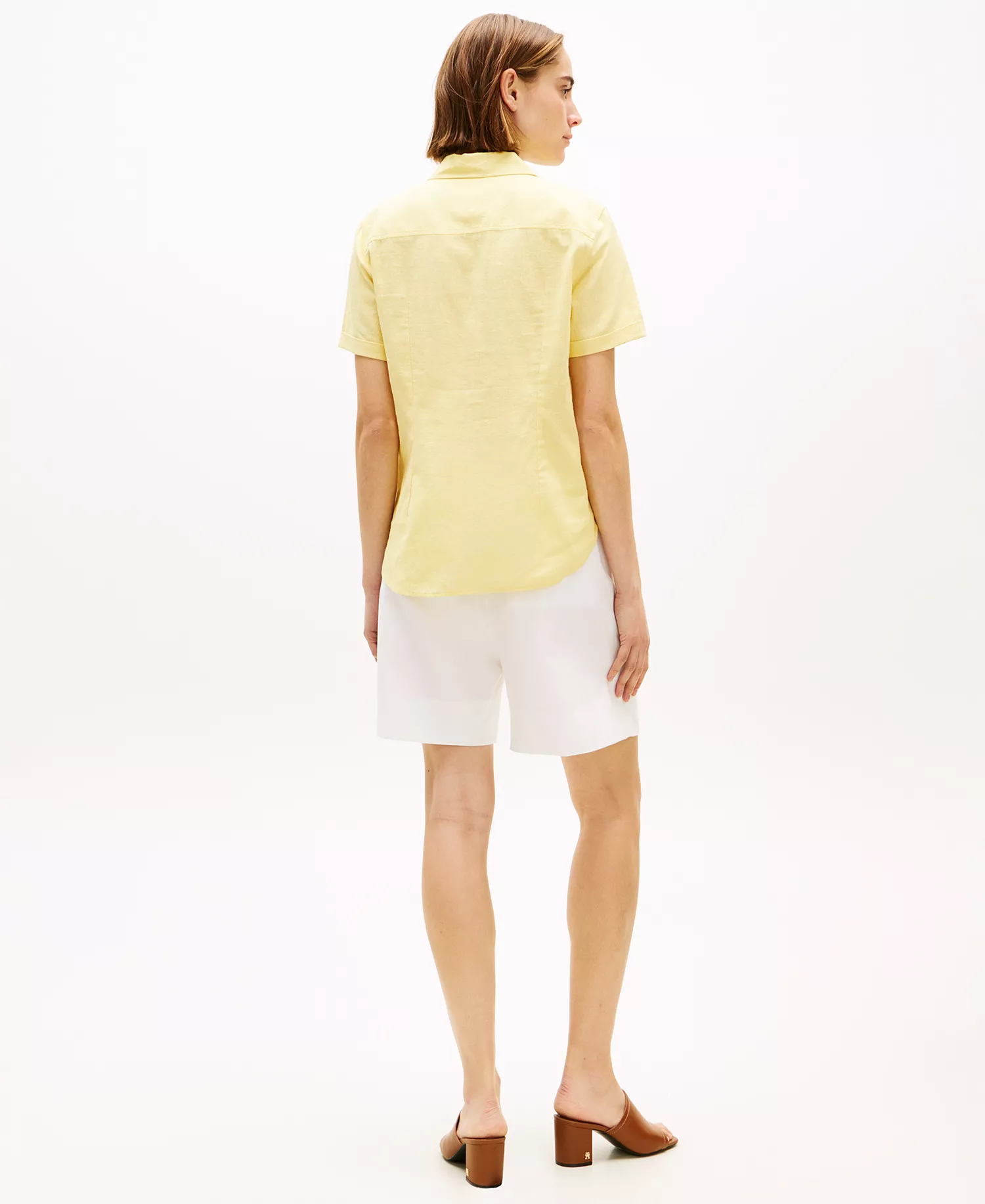 Women's Linen Short-Sleeve Shirt - Citronella - L