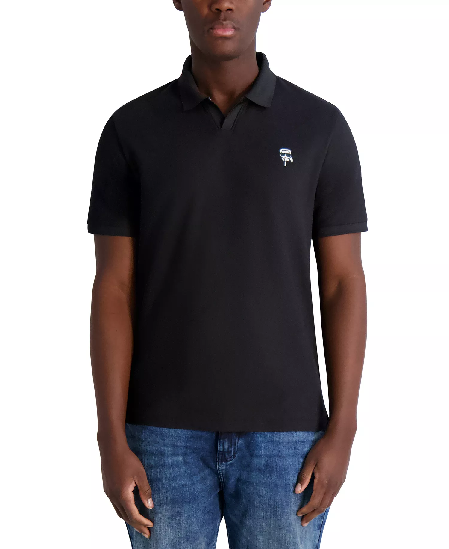 Men's Regular-Fit Karl Head Piqué Polo Shirt  - Black - 2XL
