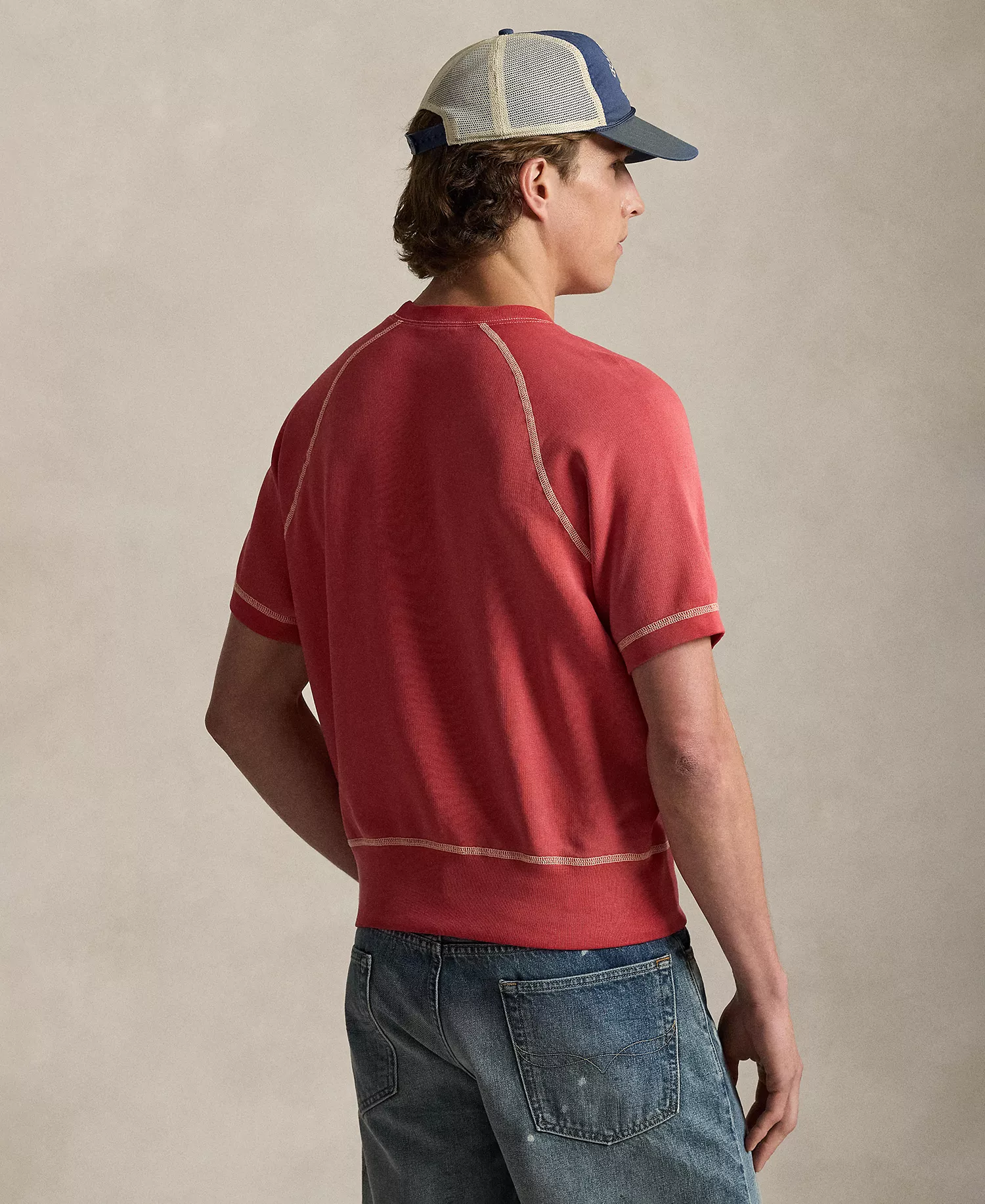 Men's Logo Print Sweatshirt - Sunrise Red - 2XL