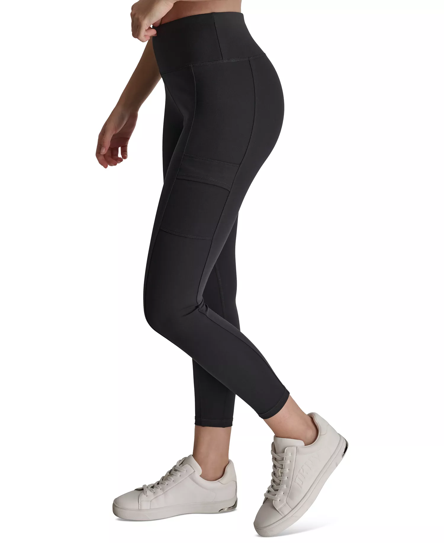 Women's High-Waisted 7/8 Cargo Leggings - Black - XS