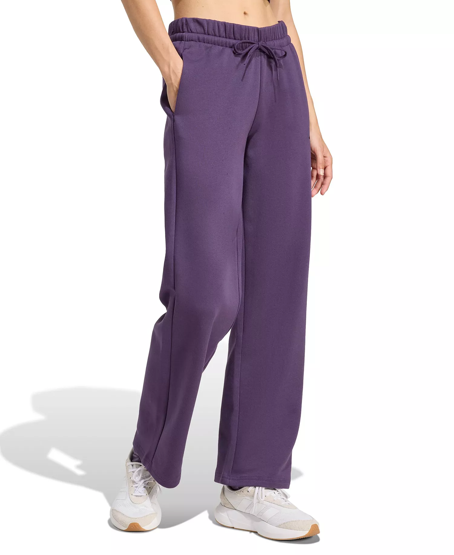 Women's Essentials Small Logo Feel Cozy Open Hem Pants - Aurora Plum/black - 2XL