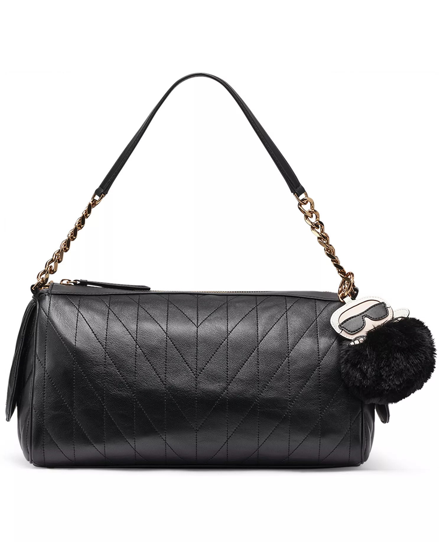 Lafayette Medium Zip-Top Satchel Bag - Black/Gold - No Size