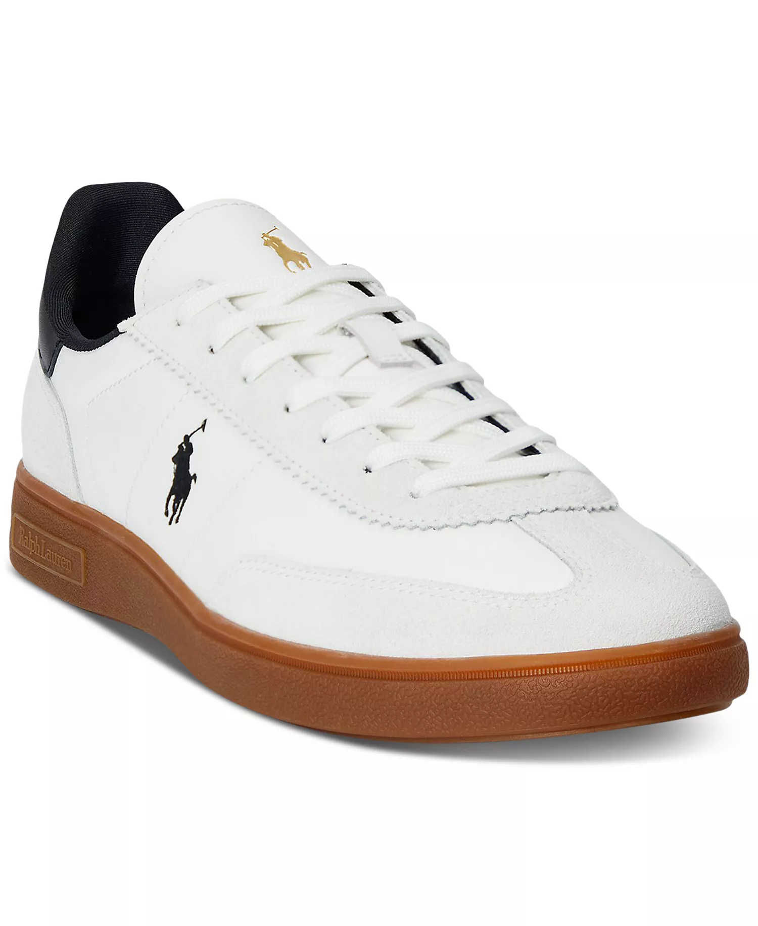 Men's Bedford Leather & Suede Sneakers - WHITE/BLACK - 10