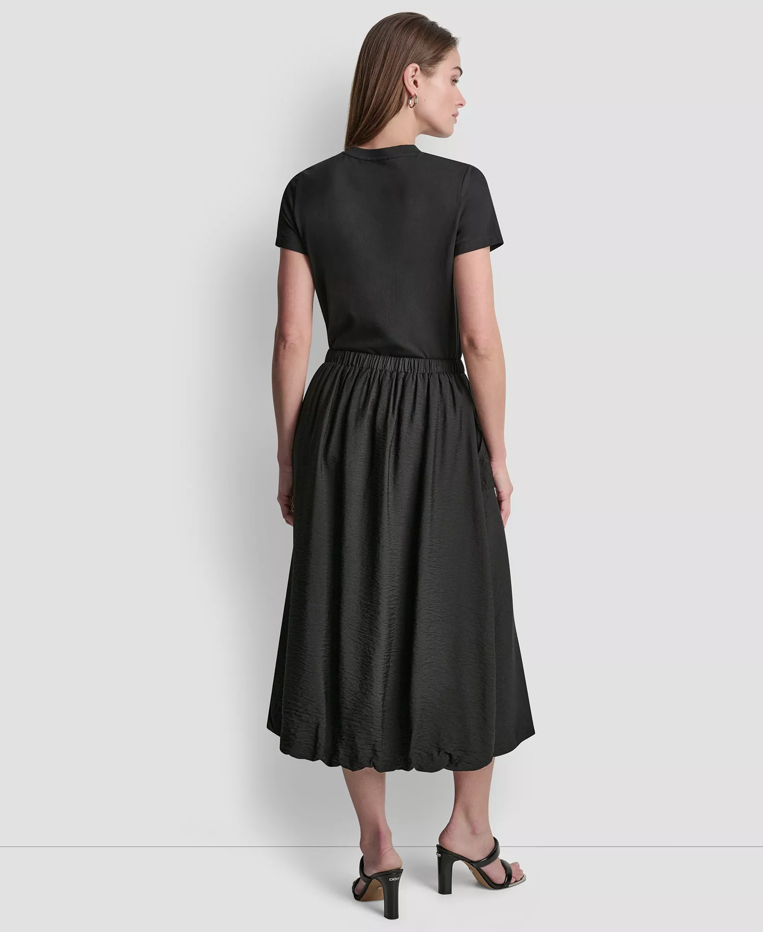 Women's Pull-On Bubble Hem Cargo Skirt - Black - L