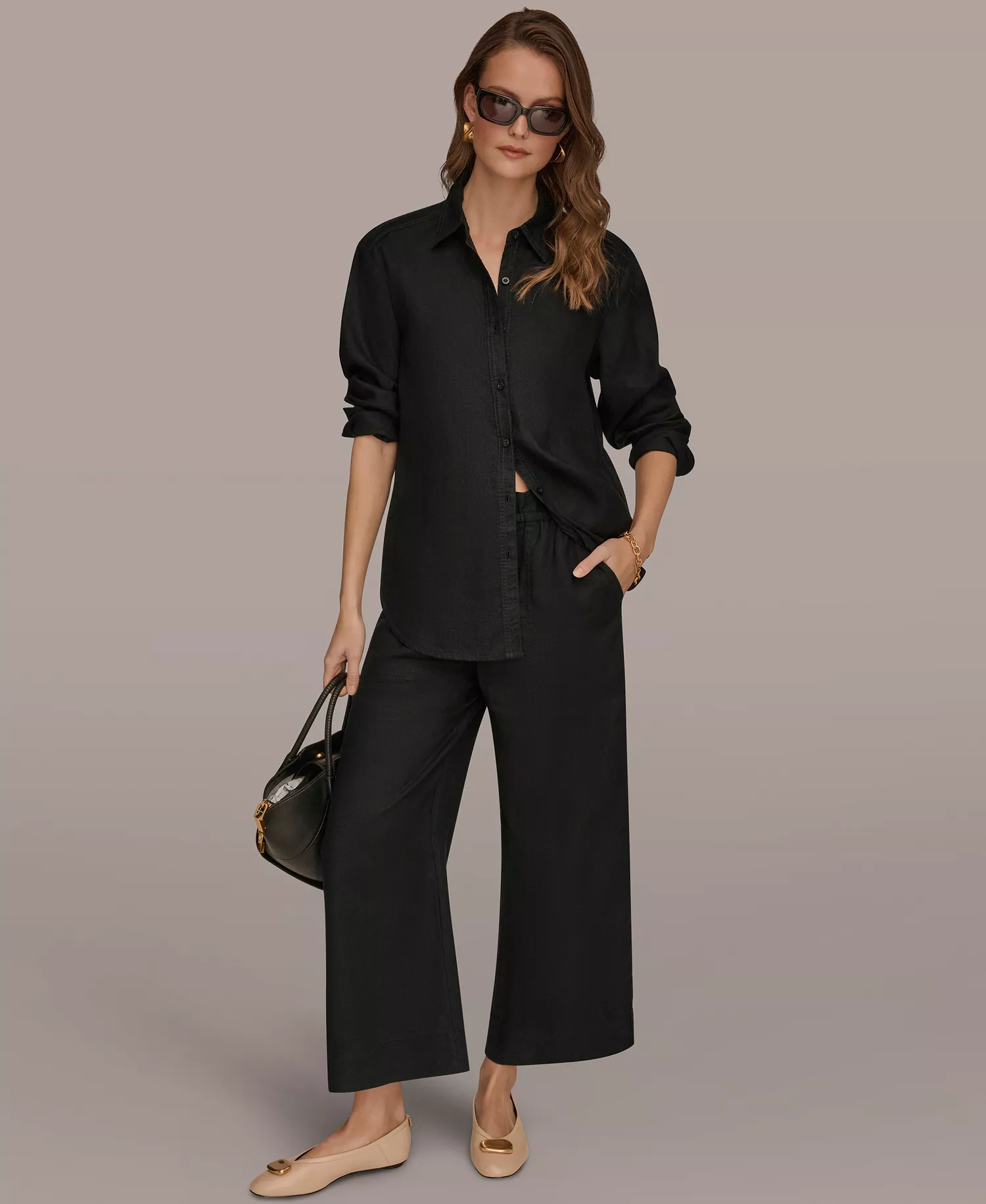 Women's Button-Down Shirt - Black - L