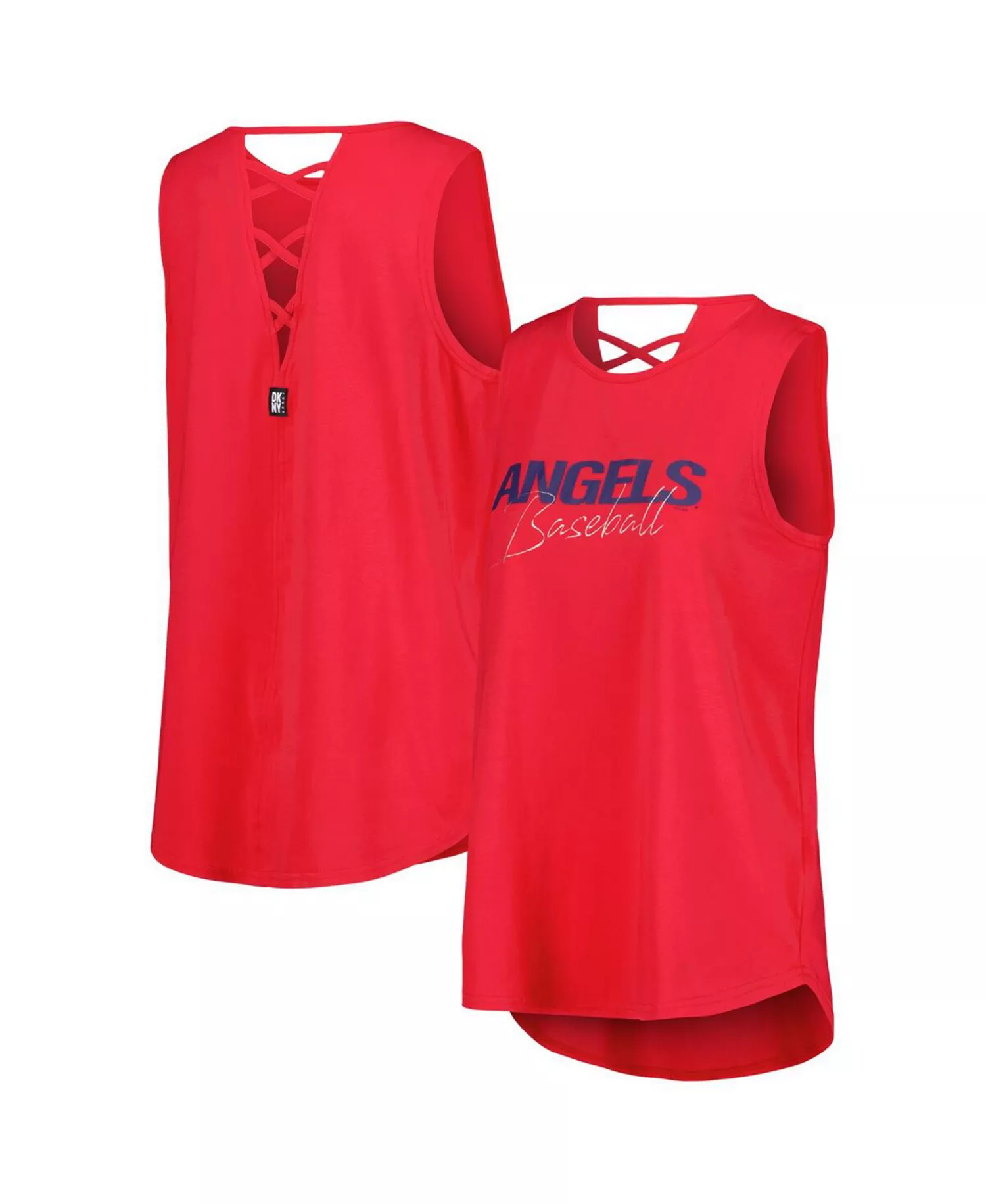 DKNY Women's Red Los Angeles Angels Claire Fashion Tri-Blend Tank Top - Red - M