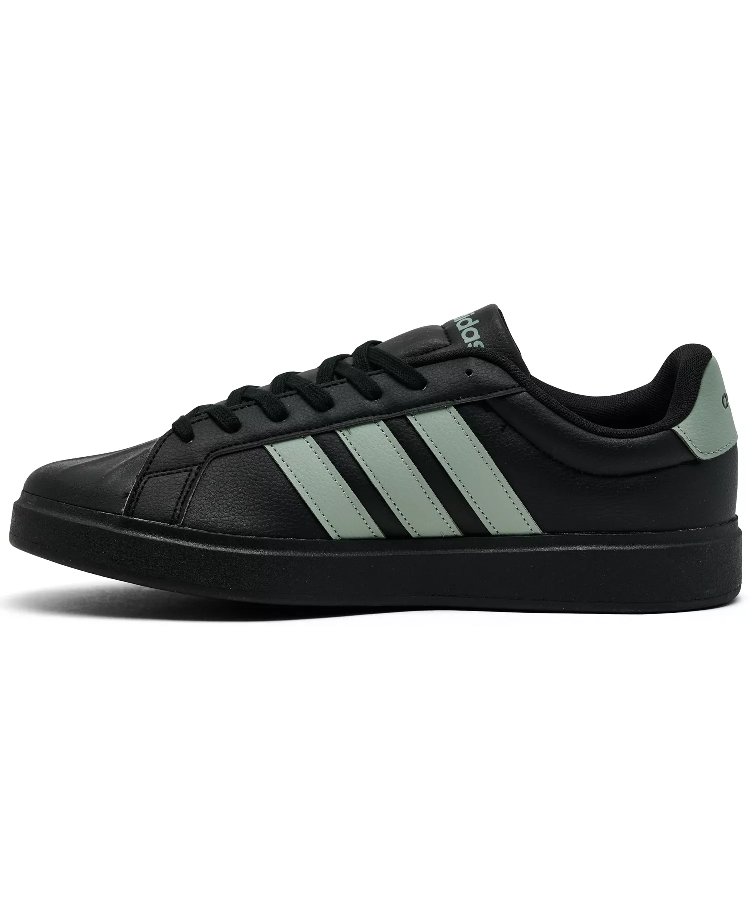 Men's Street Talk Casual Sneakers from Finish Line - Black, Silver Green - 10