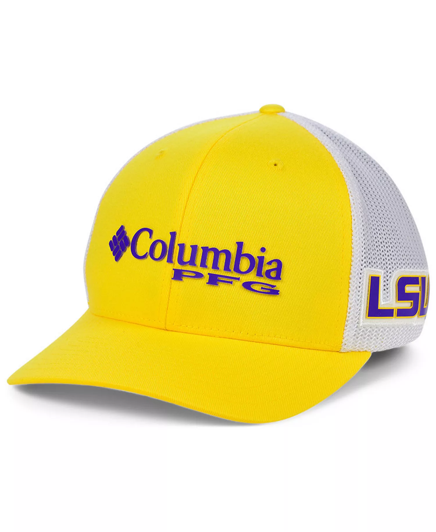 LSU Tigers PFG Stretch Cap - Gold/White - L/XL