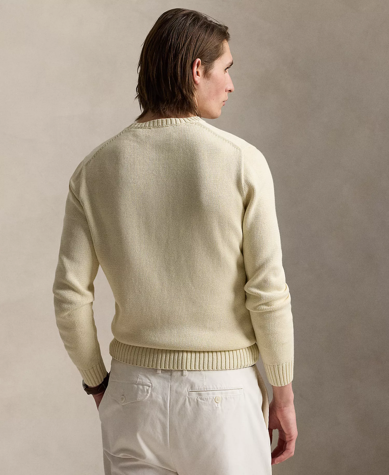 Men's Cotton Crewneck Sweater - Andover Cream - 2XL