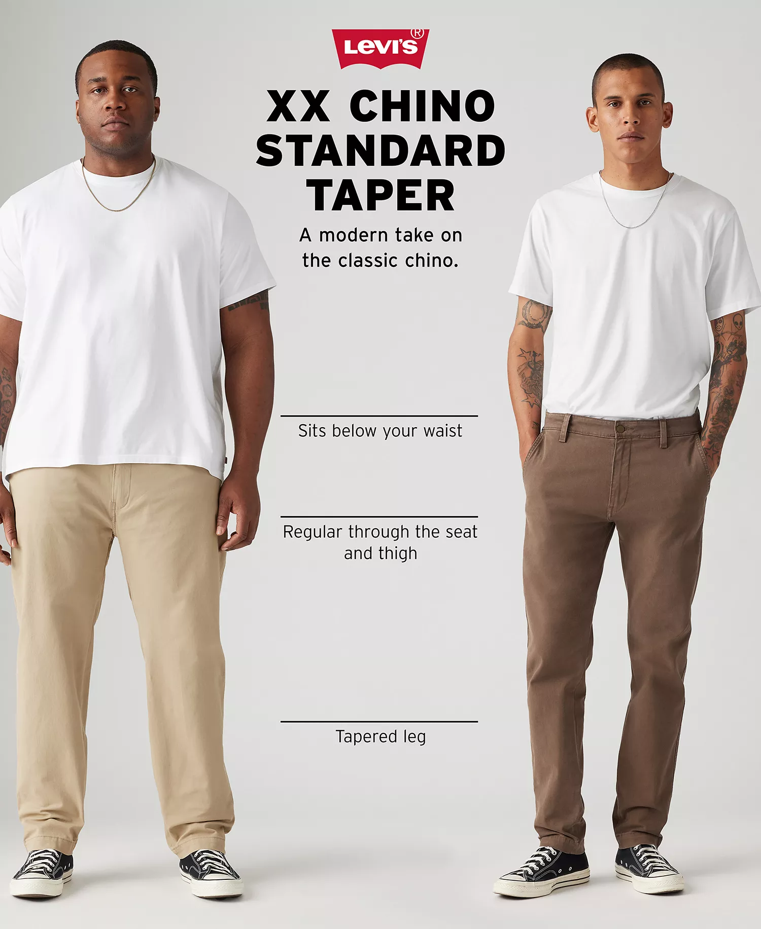 Men's XX Chino Standard Taper Fit Stretch Pants - Kunzite Place - 28 - 32