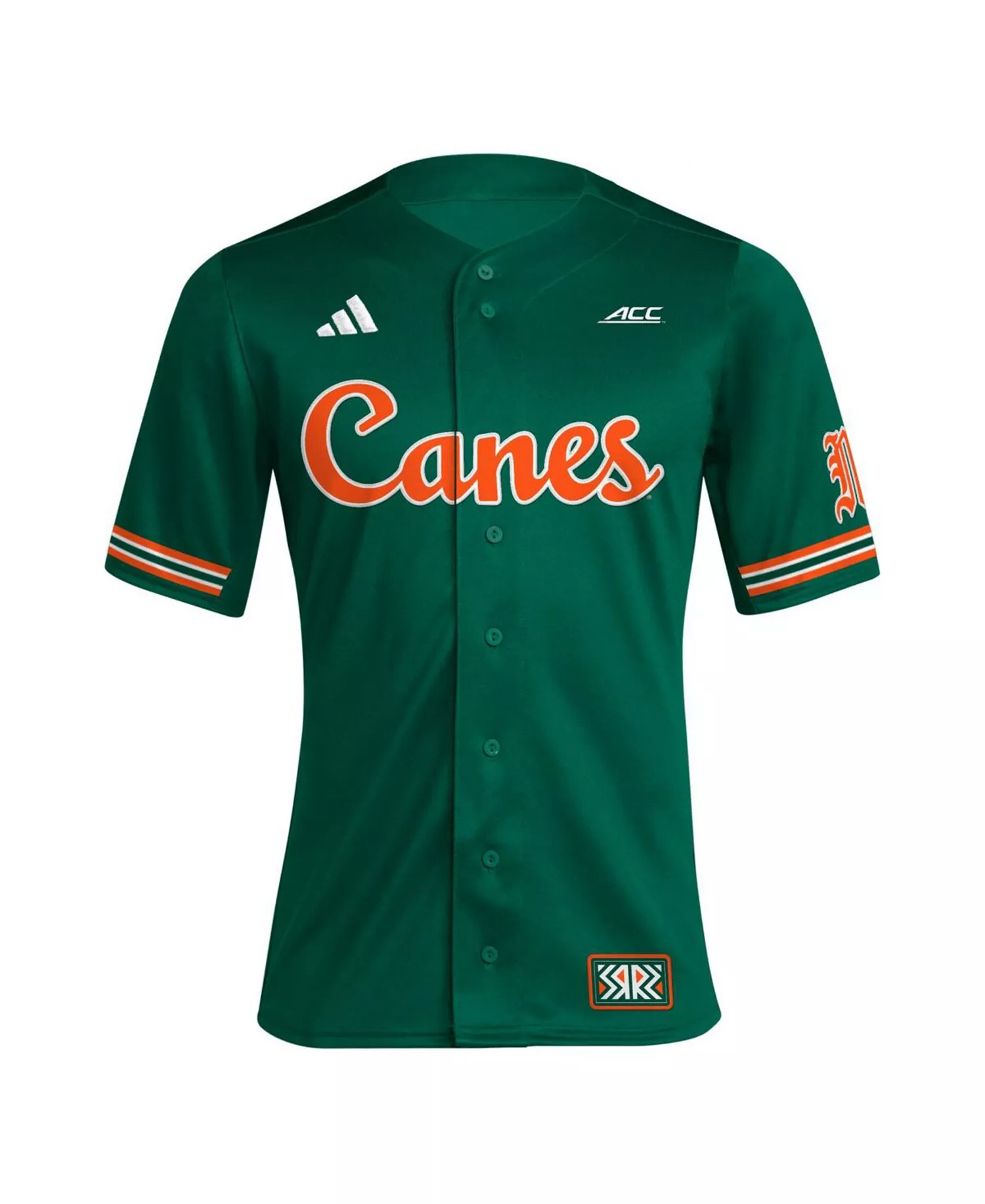Men's Green Miami Hurricanes Reverse Retro Replica Baseball Jersey - Green - XL