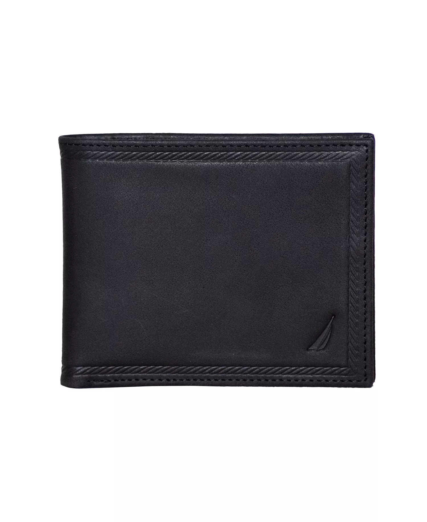 Men's Credit Card Bifold Leather Wallet - Black - ONE SIZE